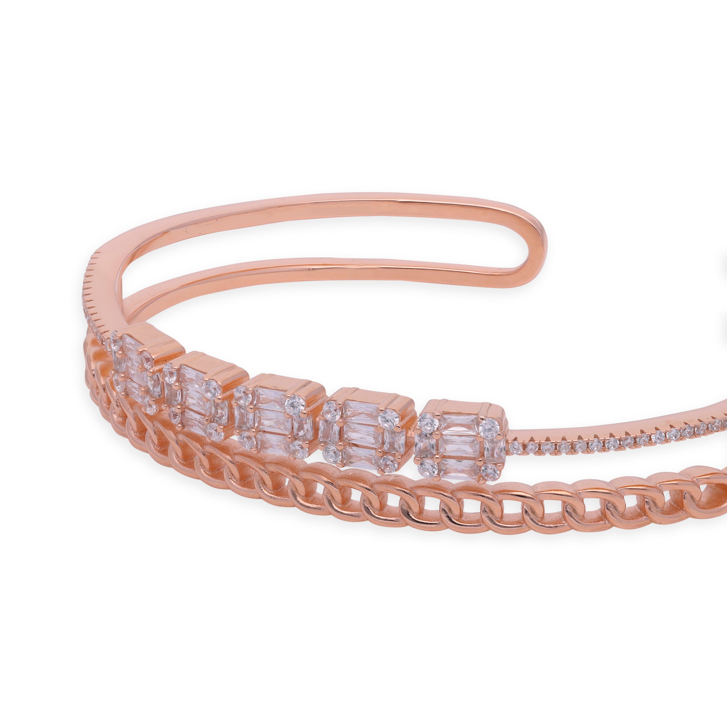 Elegant Rose Gold Diamond Bar Bracelet | SKU : 0003115695