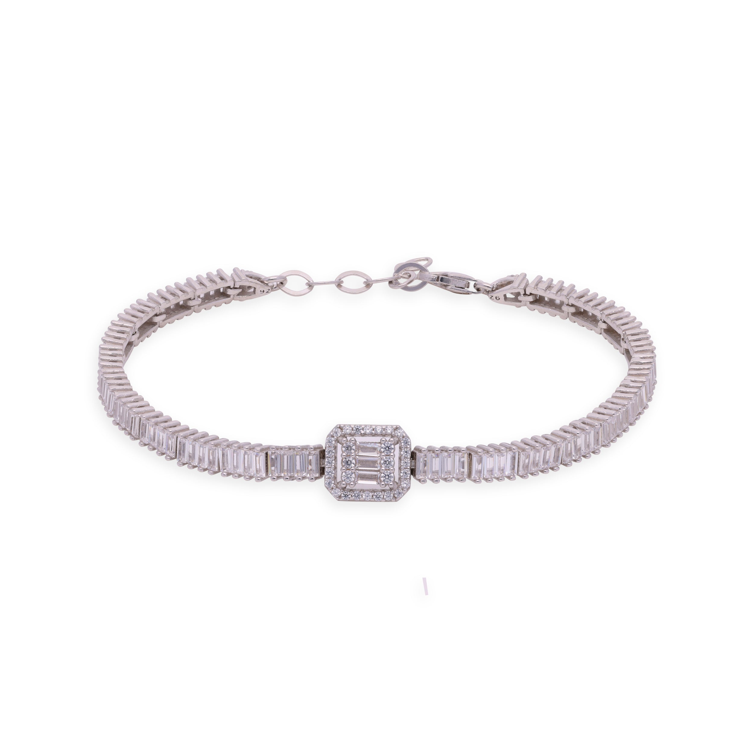 Art Deco-Inspired Silver Tennis Bracelet | SKU : 0003115855, 0003115800, 0003115794, 0003115879, 0003115862