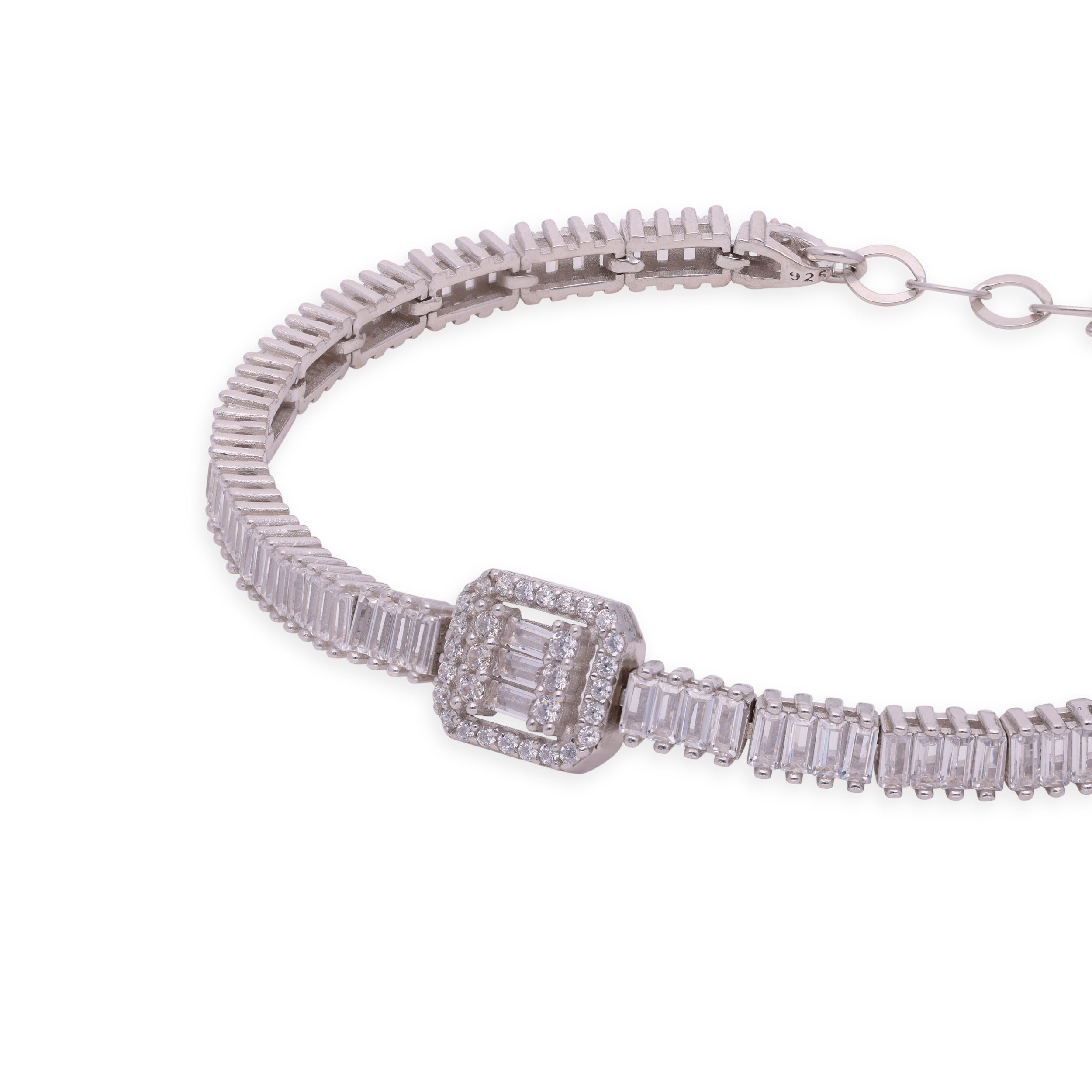 Art Deco-Inspired Silver Tennis Bracelet | SKU : 0003115855, 0003115800, 0003115794, 0003115879, 0003115862