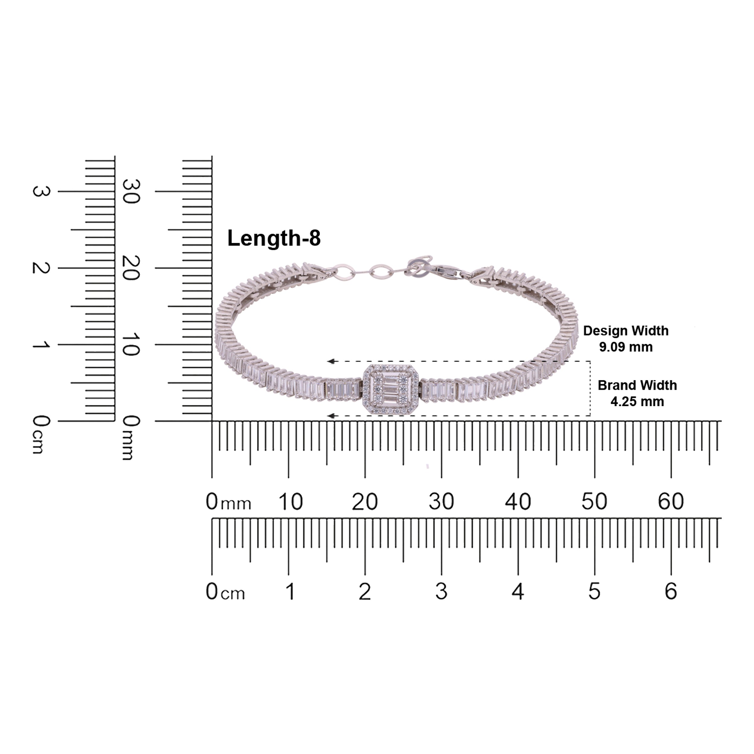 Art Deco-Inspired Silver Tennis Bracelet | SKU : 0003115855, 0003115800, 0003115794, 0003115879, 0003115862