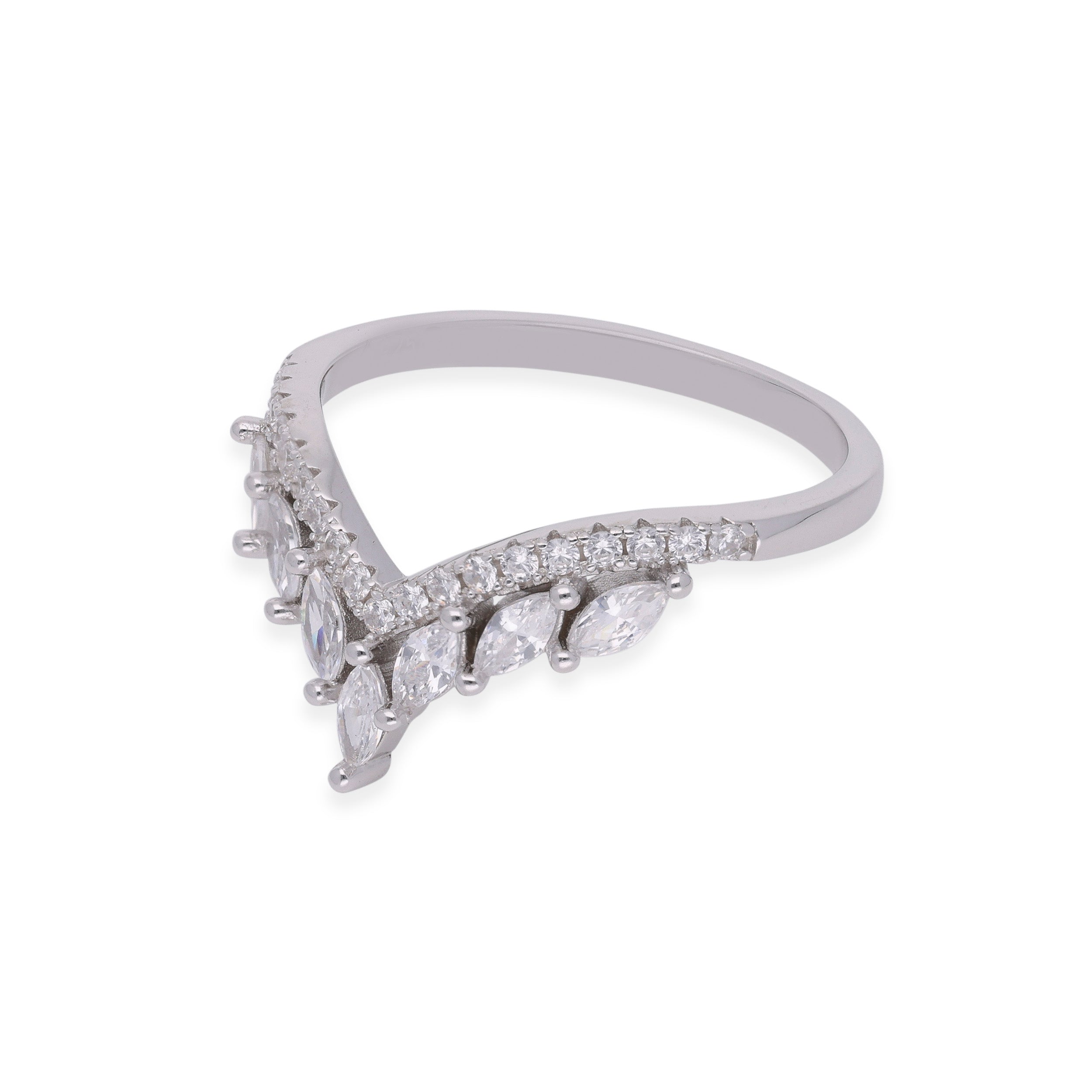 CRYSTAL CROWN SILVER RING | SKU : 0003116227