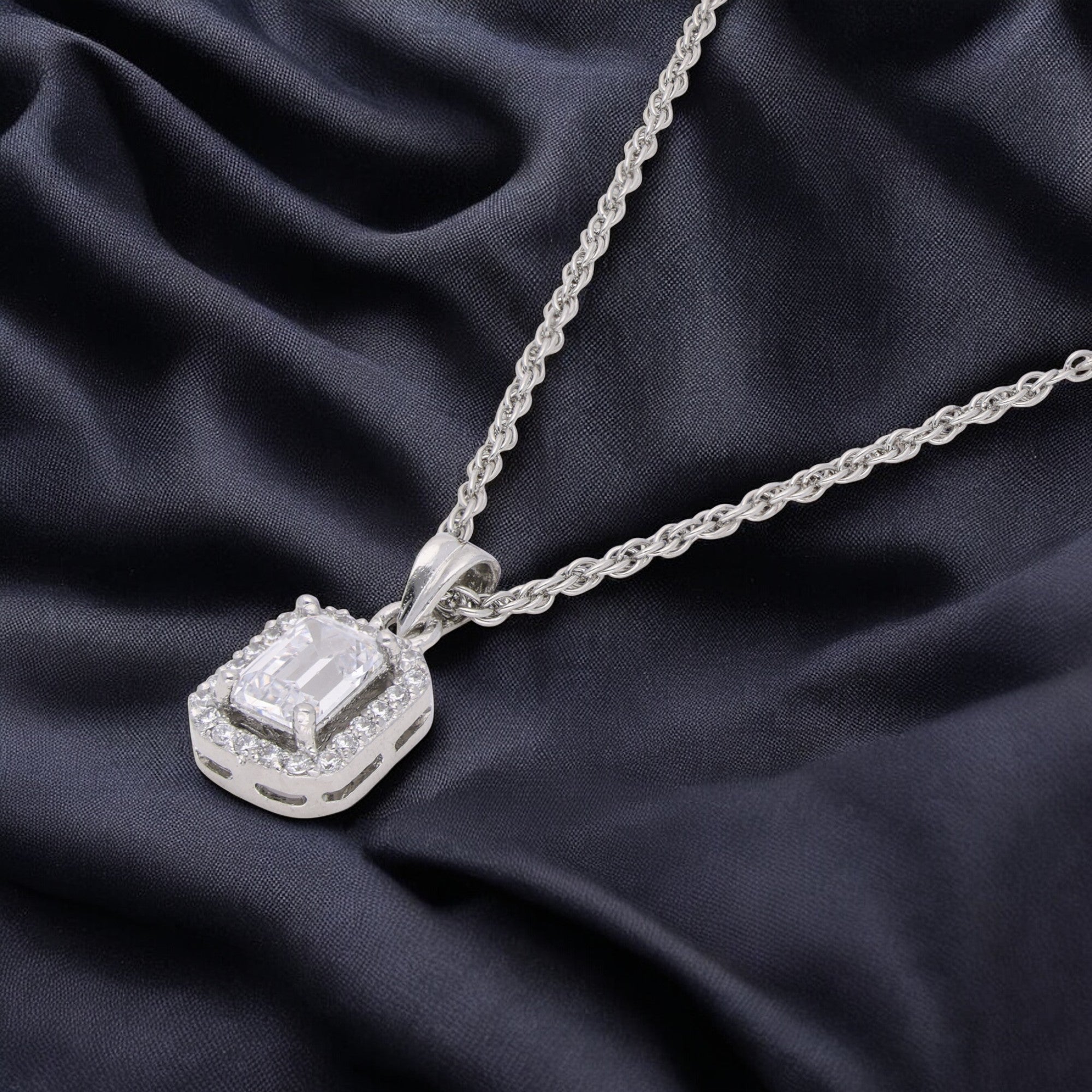 Elegant Pendant Necklace in Sterling Silver with Cubic Zirconia | SKU : 0003212356, 0003212332, 0003212349