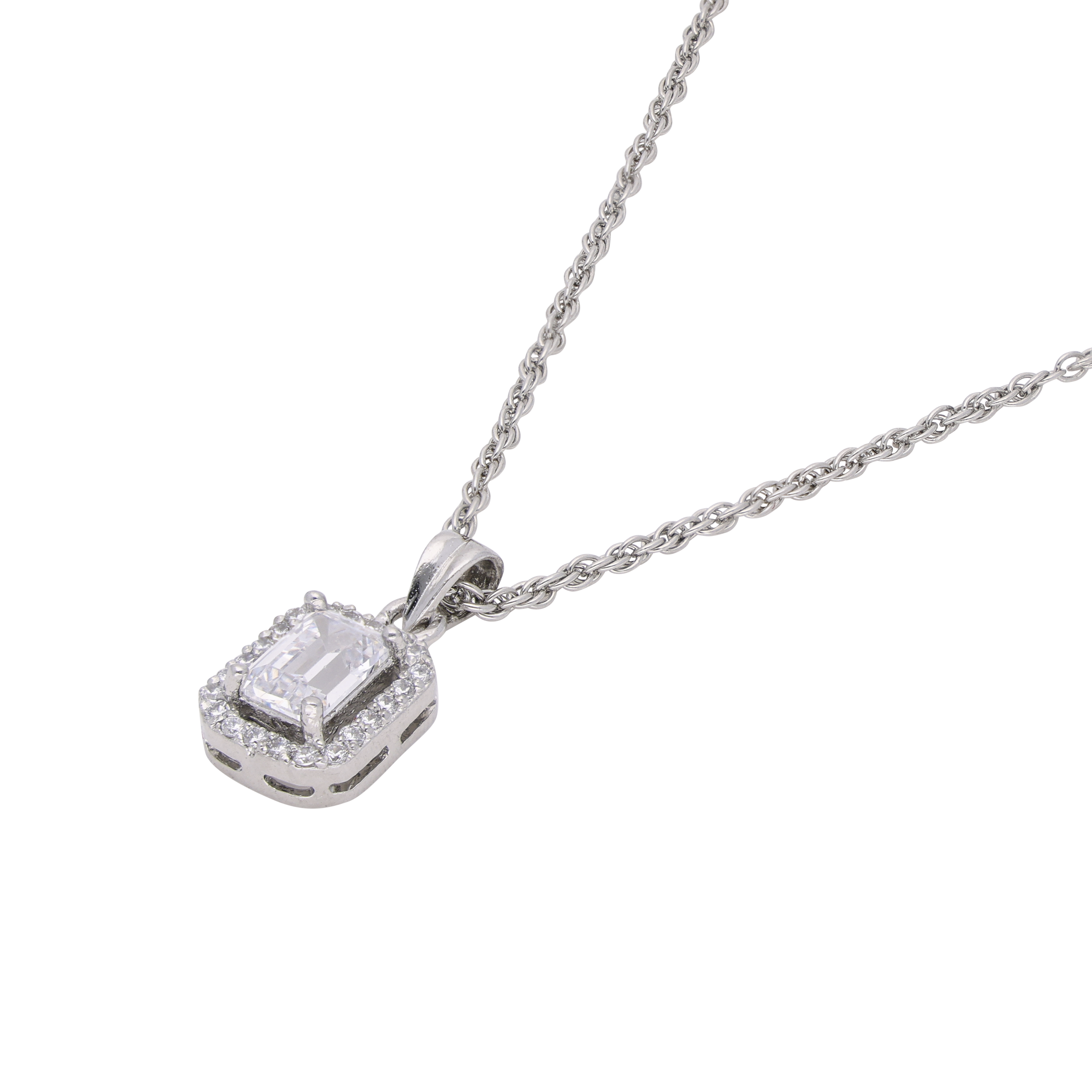 Elegant Pendant Necklace in Sterling Silver with Cubic Zirconia | SKU : 0003212356, 0003212332, 0003212349 - crash.club by CKC