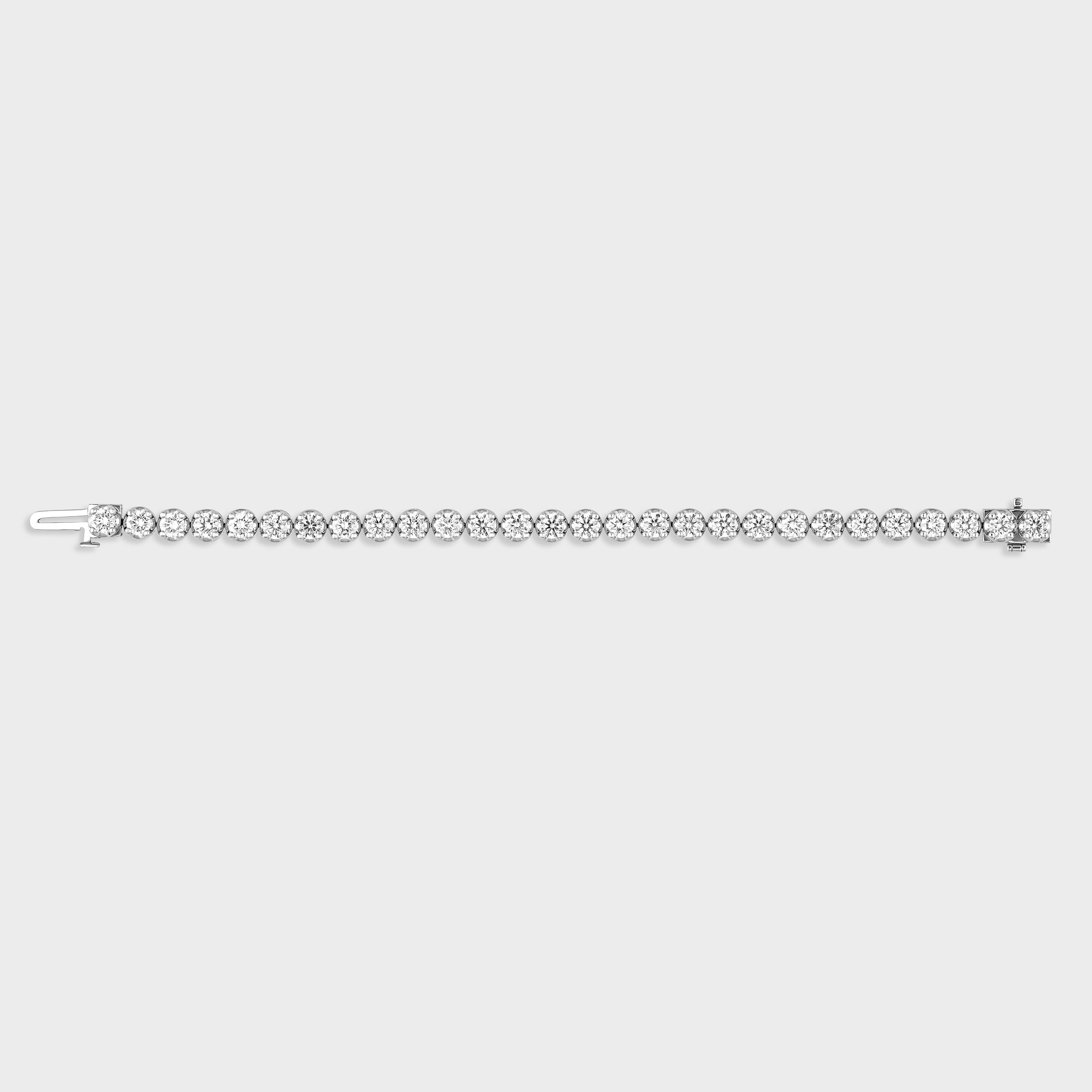 Round Brilliant 9.12 Carats Lab-Grown Diamond Solitaire Bracelet in White Gold | SKU : 0003331972