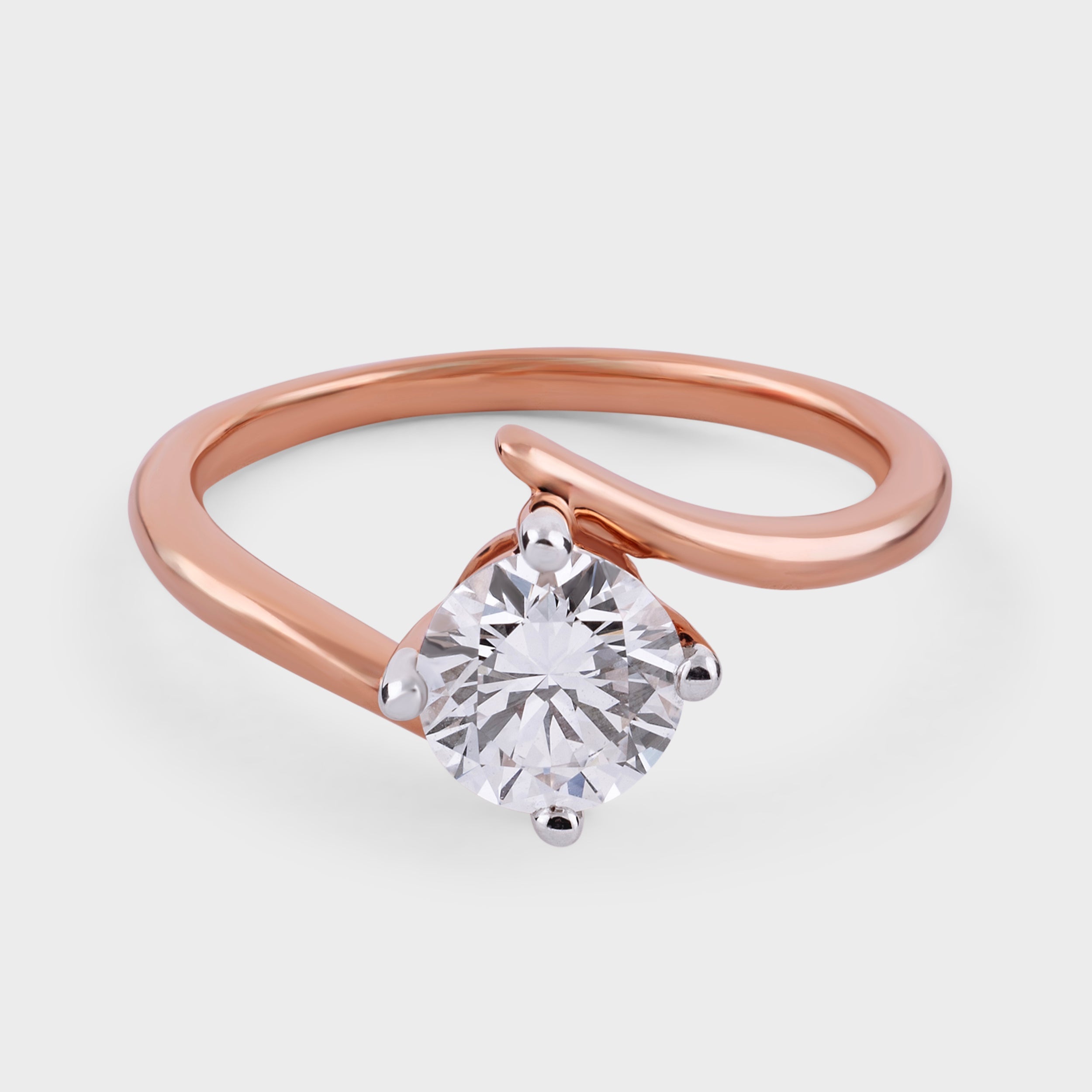 Round Brilliant 1.01 Carat Lab Grown Solitaire Diamond Rose Gold 18K Ring | SKU : 0003331996 - crash.club by CKC