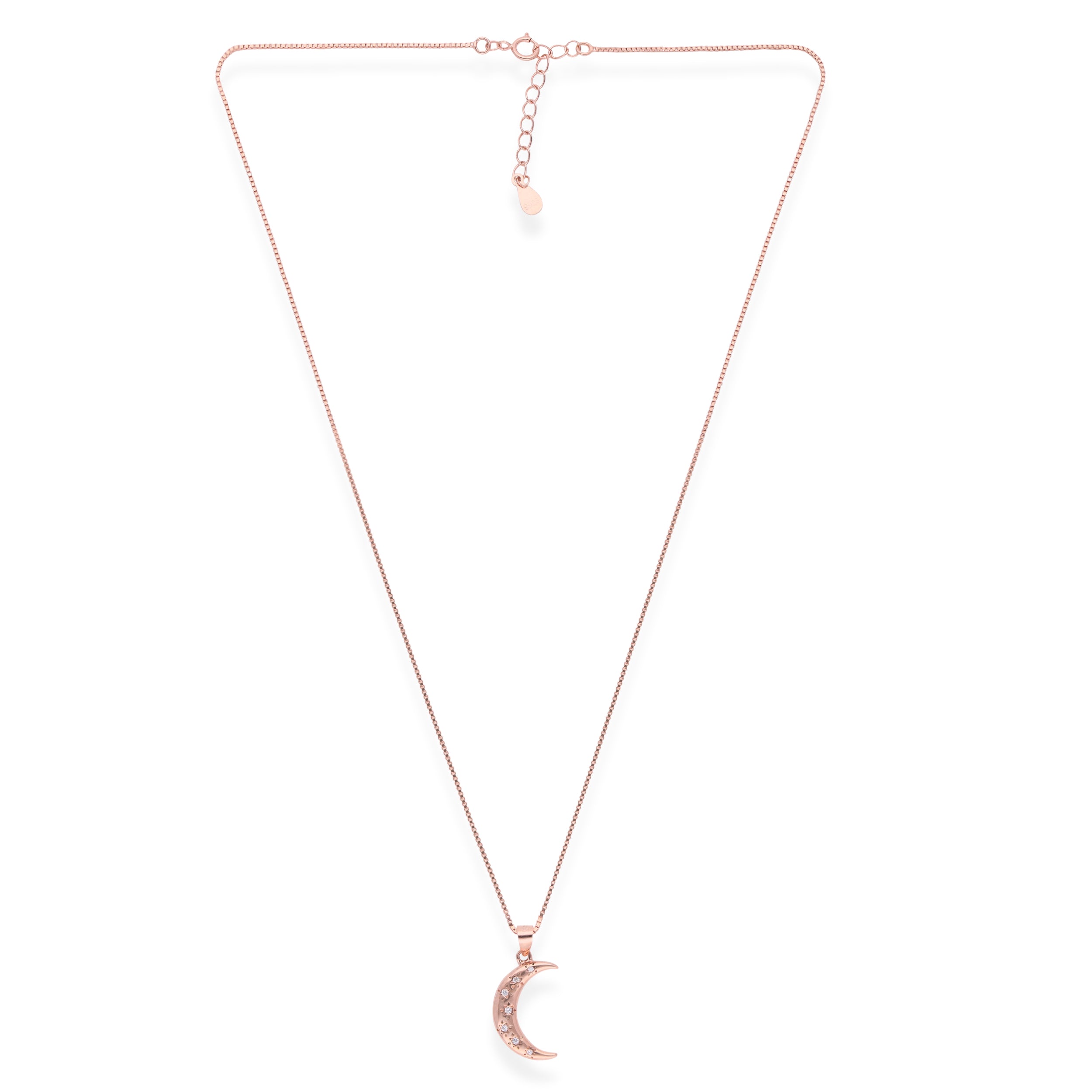 Rose Gold Crescent Moon Pendant Necklace | SKU : 0003343302