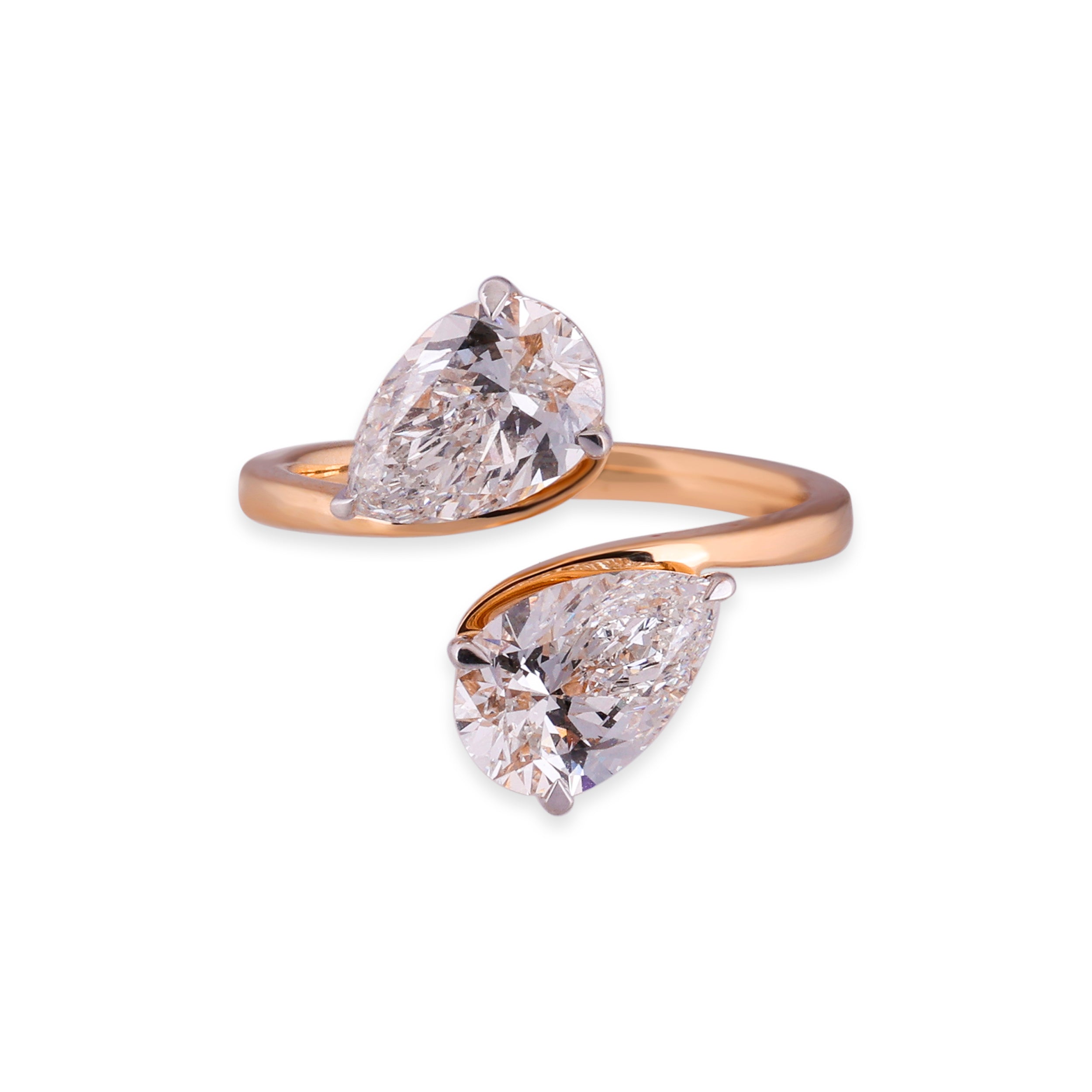 Pear-Cut 3.04 Carat Lab-Grown Toi Et Moi Diamond Ring | SKU : 0003362914