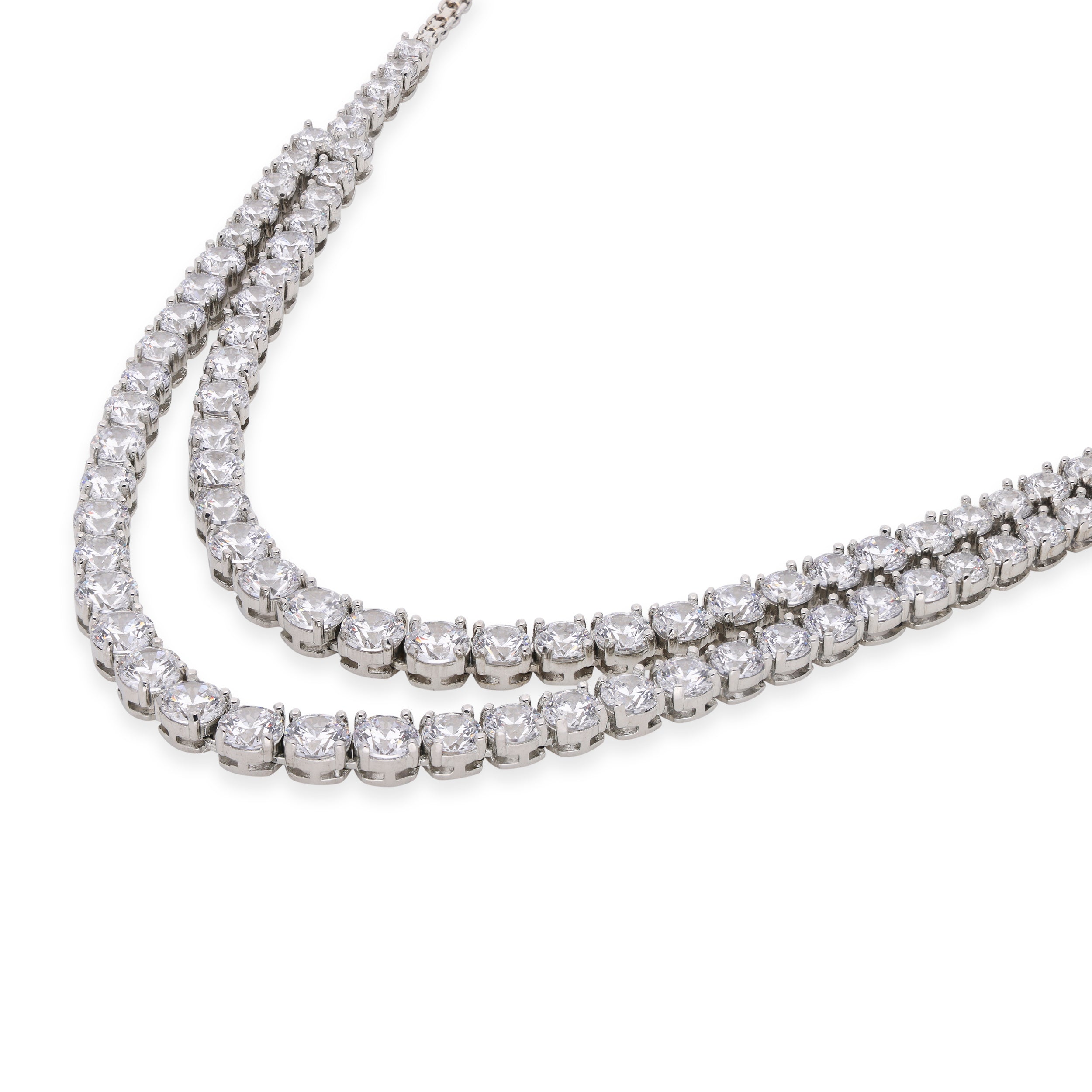 Radiant Silver Cubic Zirconia Necklace | SKU : 0003366141