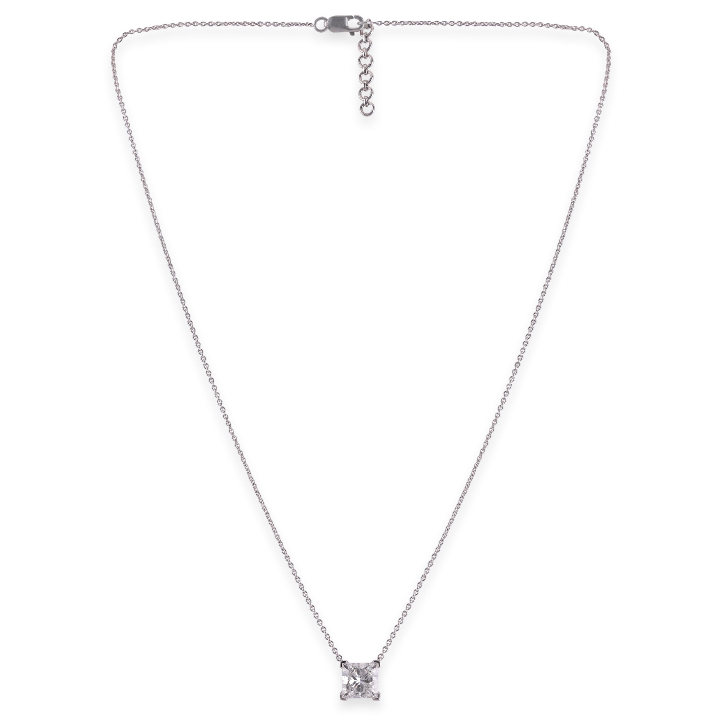 Princess-Cut 1.03 Carat Lab-Grown Diamond Necklace in White Gold| SKU : 0003379677