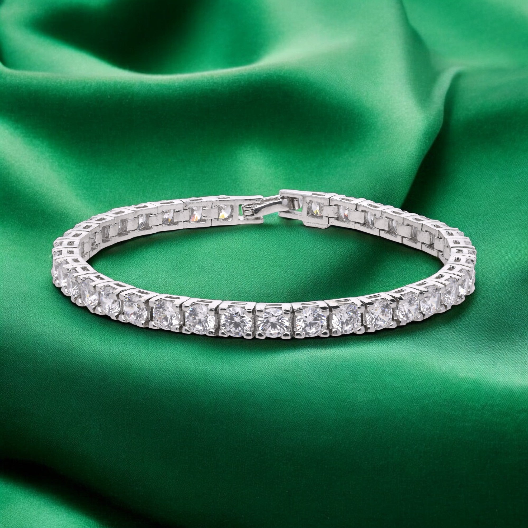 Sterling Silver Round-Cut Solitaire Bracelet | SKU : 0003394861 , 0020809263 , 0020809270, 0003394939