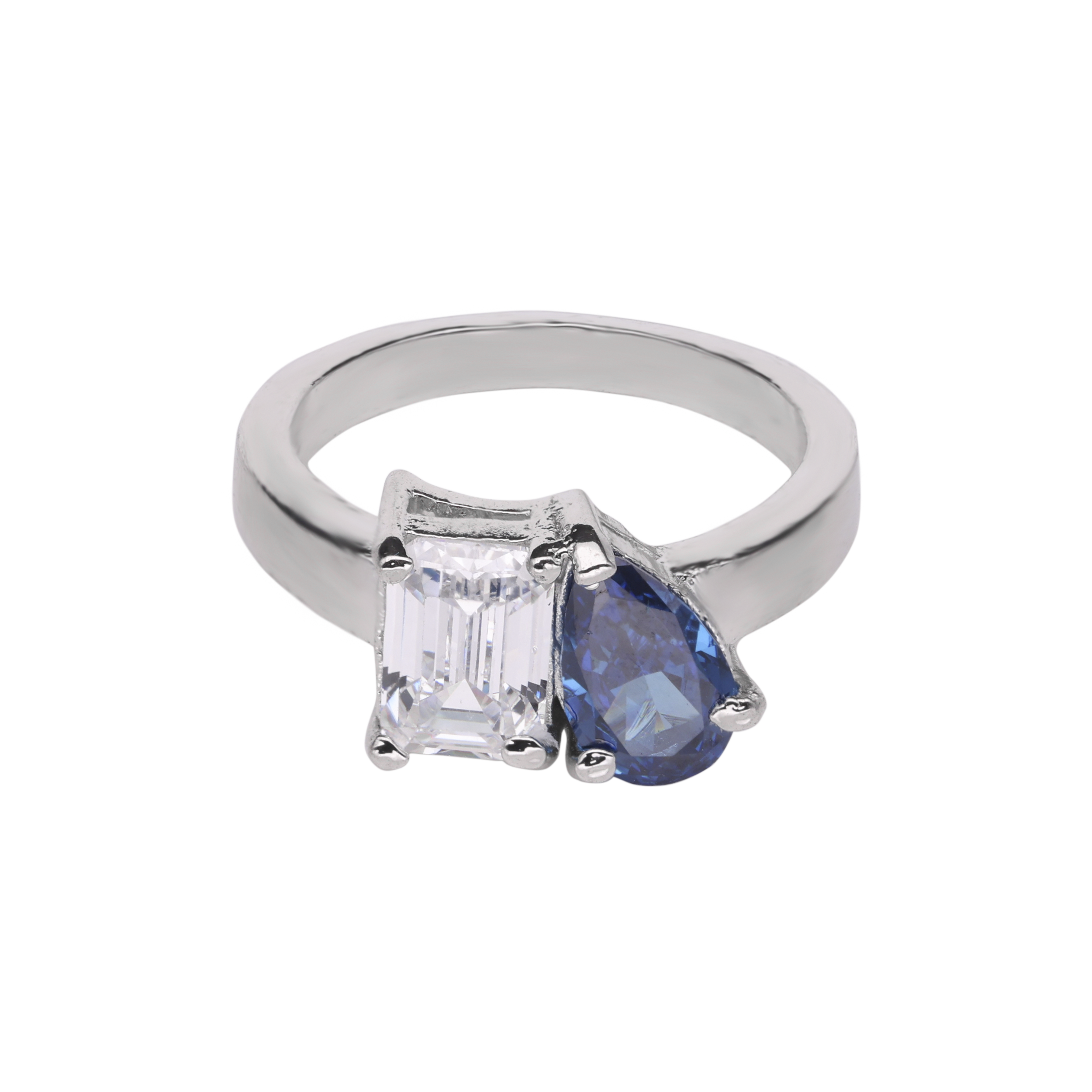 Blue Gemstone Ring Encircled with Sparkling Accents | SKU : 0003395141, 0020809973, 0020809980, 0003395158