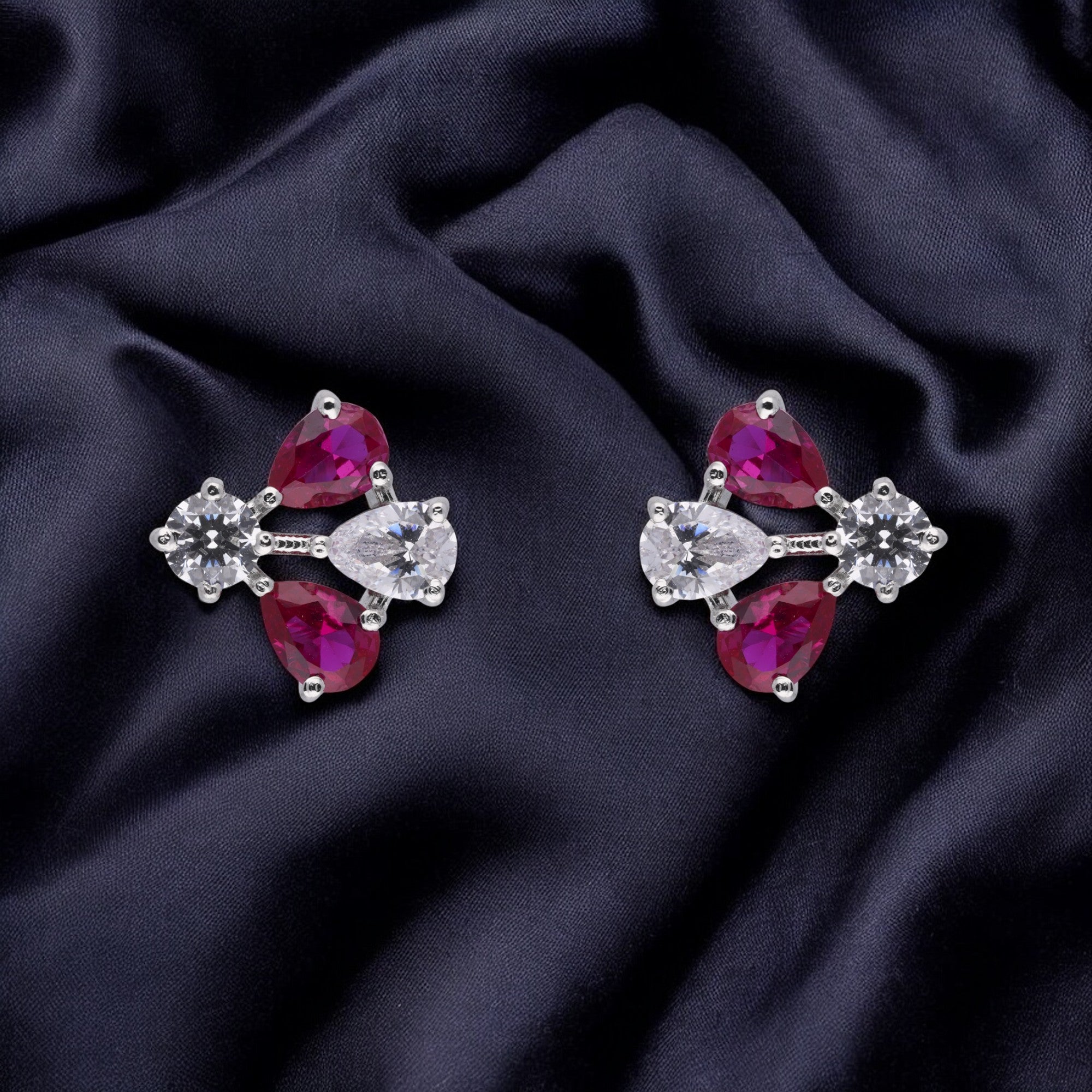 Silver Half Petals Stud Earrings | SKU : 0020809744, 0003396346 , 0003396339 , 0020809737