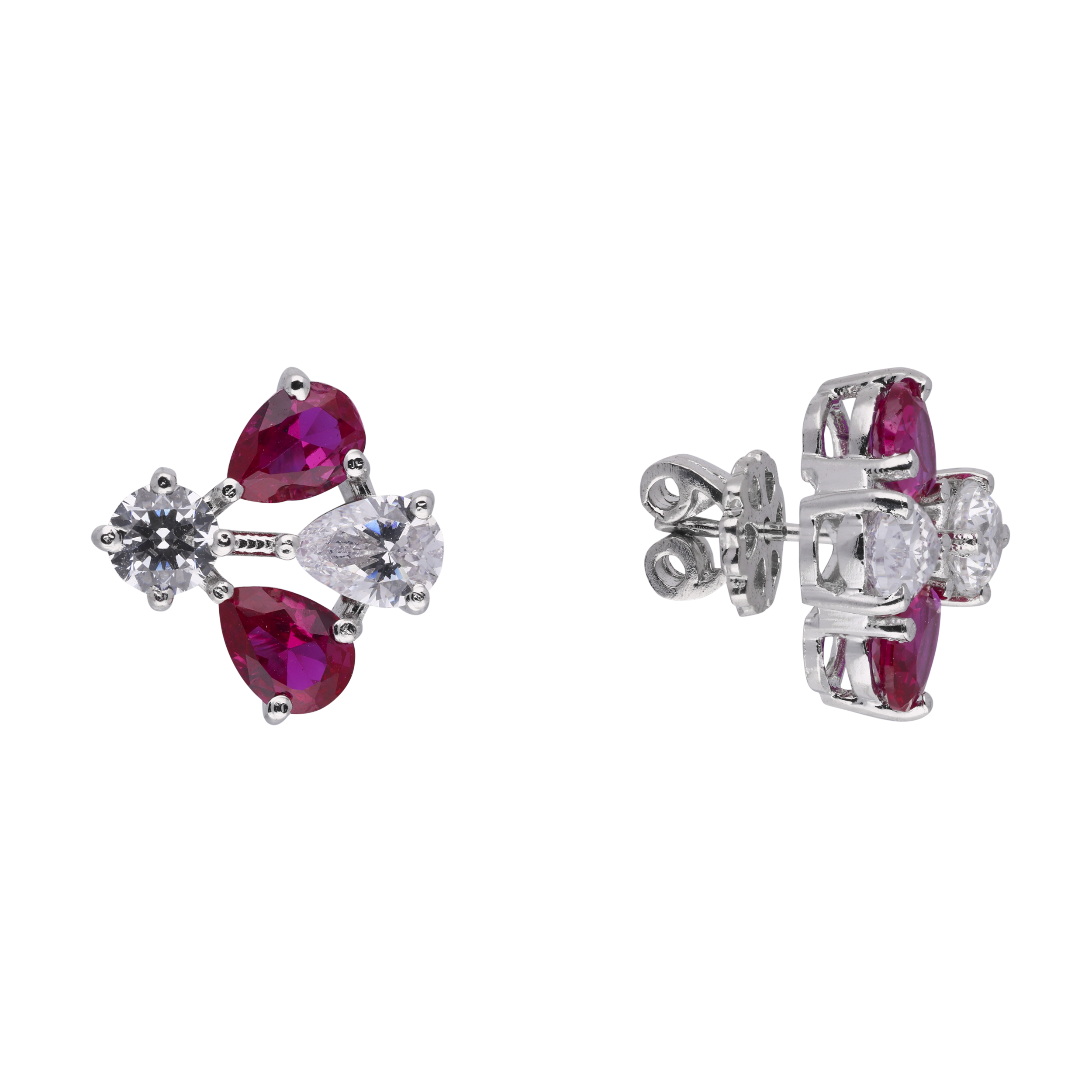 Silver Half Petals Stud Earrings | SKU : 0020809744, 0003396346 , 0003396339 , 0020809737