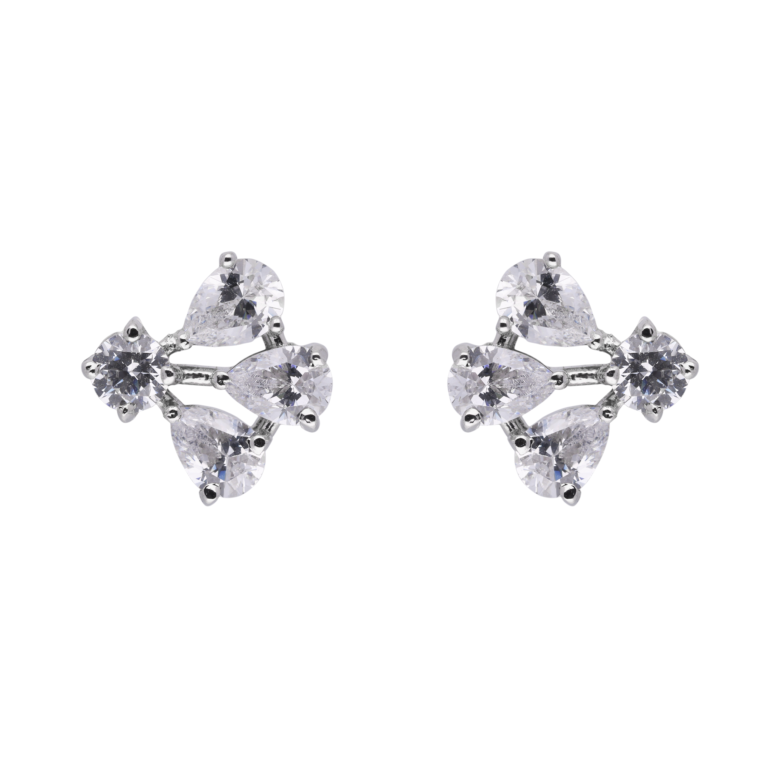 Silver Half Petals Stud Earrings | SKU : 0020809744, 0003396346 , 0003396339 , 0020809737