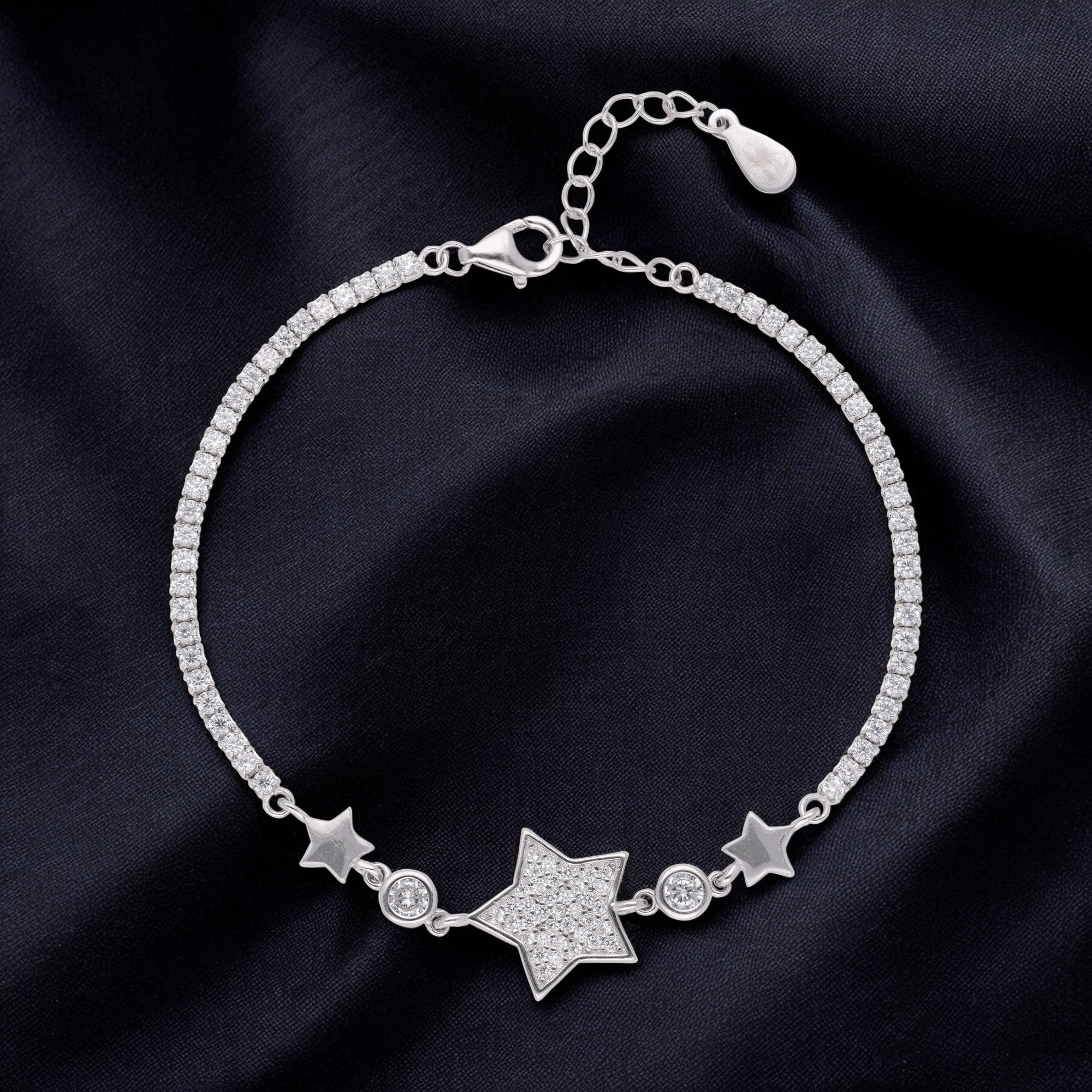 Starry Sparkle Sterling Silver Chain Bracelet | SKU : 0003399507, 0020882655, 0003399514