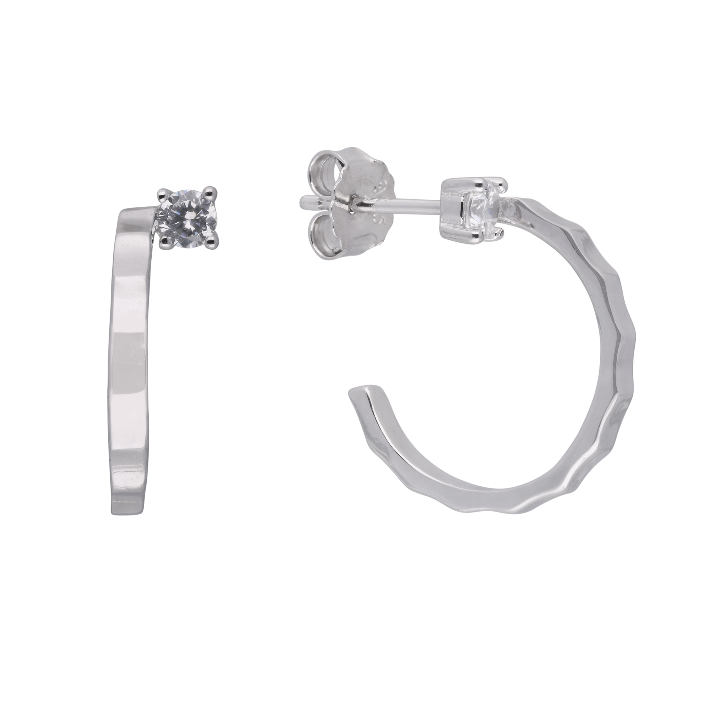 Textured Silver Hoop Earrings | SKU : 0003401842, 0020859930, 0020859923, 0020859916, 0020859909