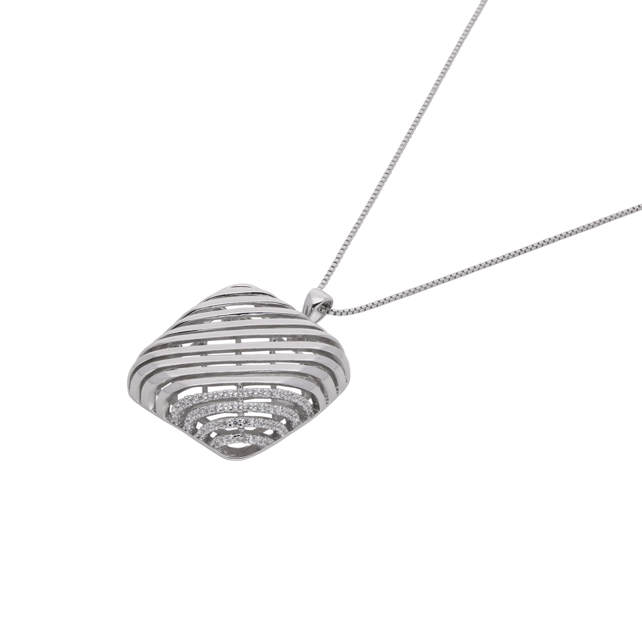 Silver-Toned Geometric Chain Pendant | SKU : 0003403198, 0020853761, 0003403174