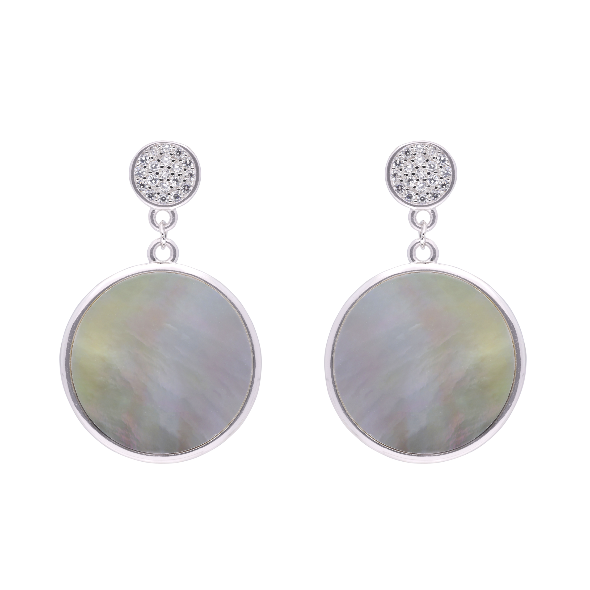 Round Gem Sterling Silver Eardrops | SKU : 0003403358, 0020846121, 0020846114, 0020846145, 0020846138, 0003403341