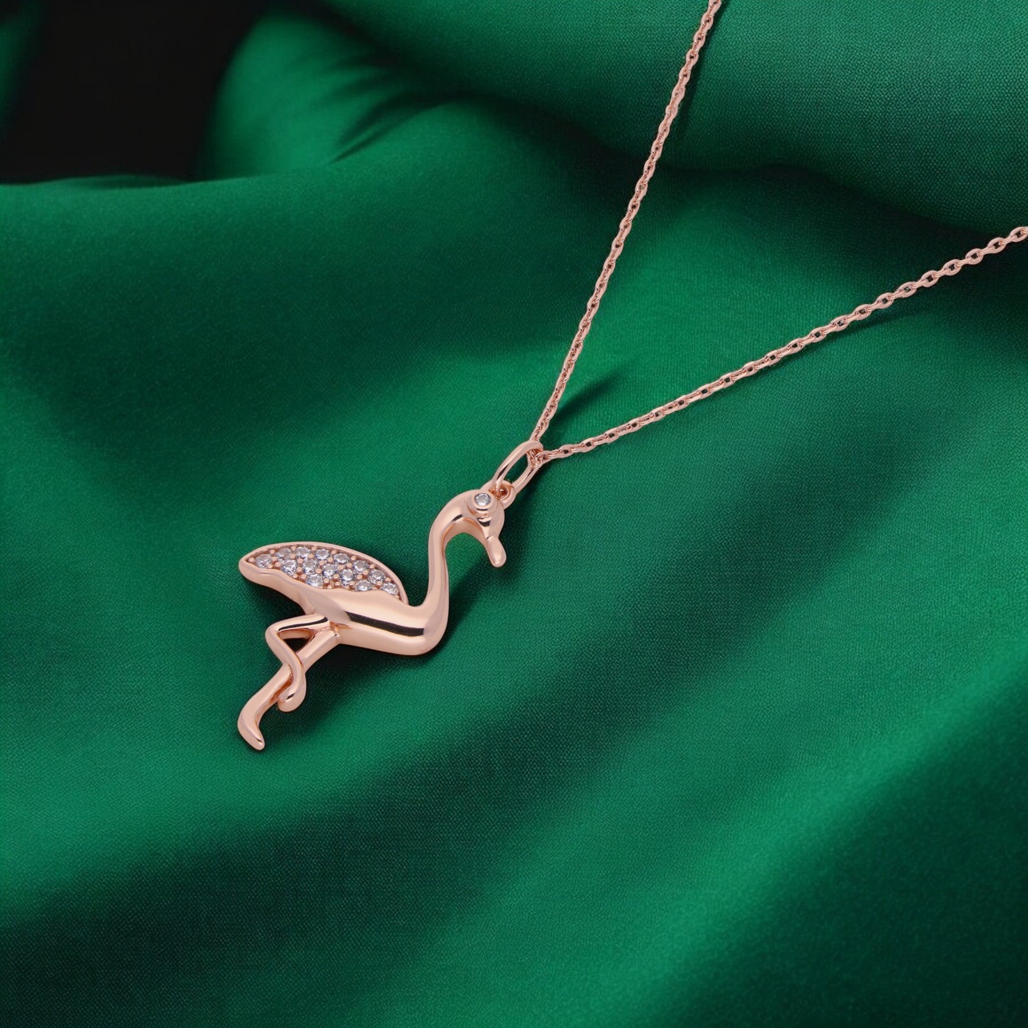 Stork Bird Zirconia Chain Pendant | SKU : 0003403396, 0020846237, 0003403389