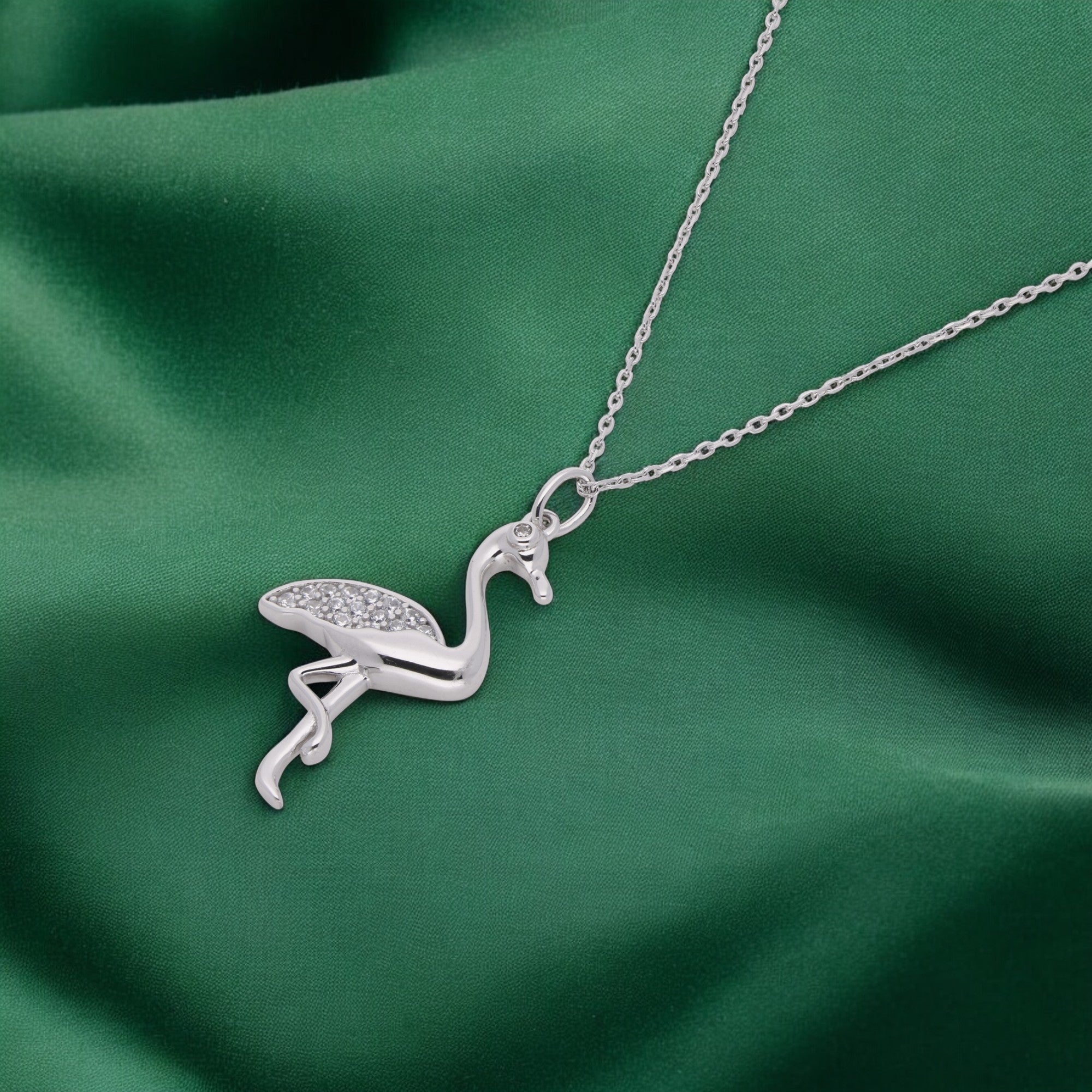 Stork Bird Zirconia Chain Pendant | SKU : 0003403396, 0020846237, 0003403389