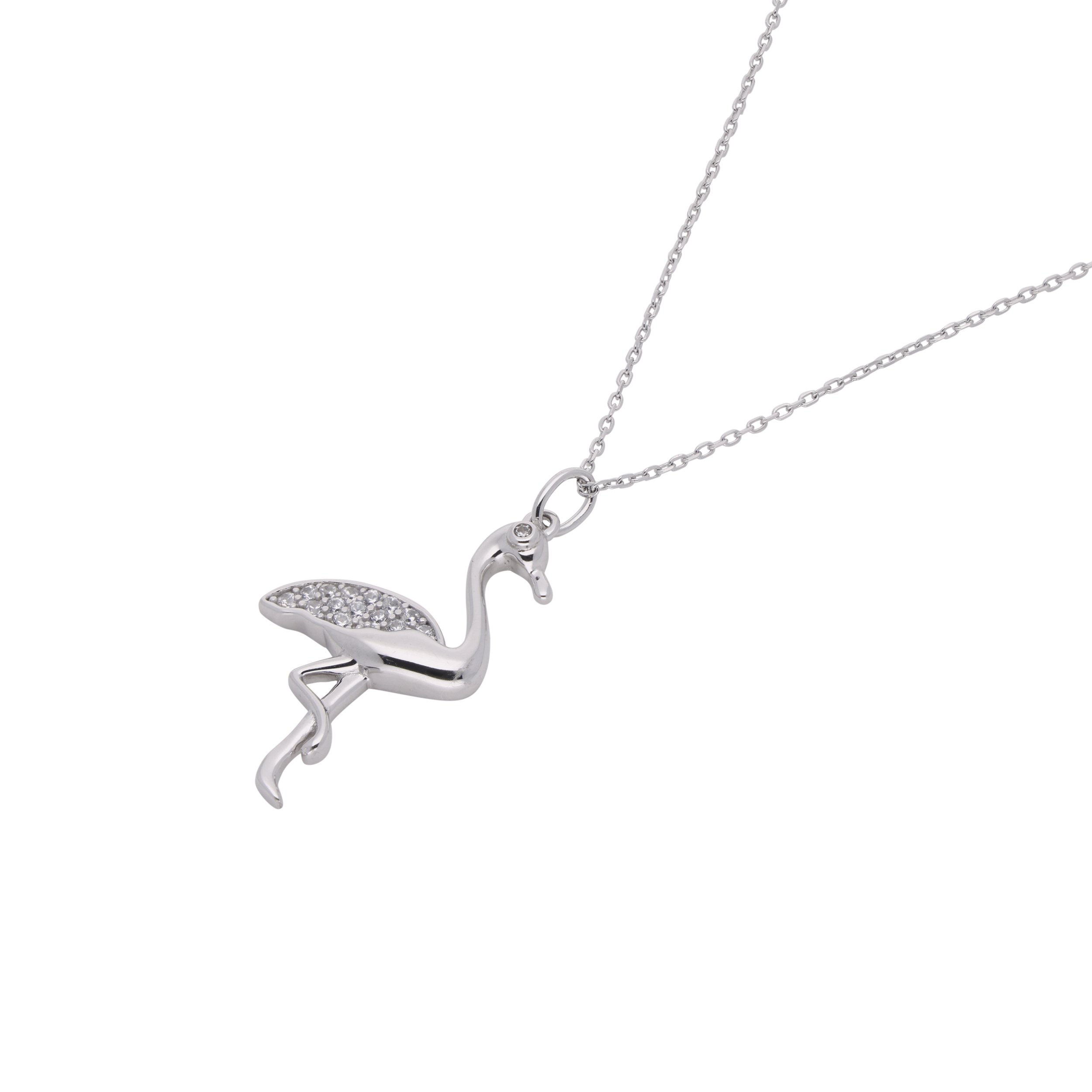 Stork Bird Zirconia Chain Pendant | SKU : 0003403396, 0020846237, 0003403389