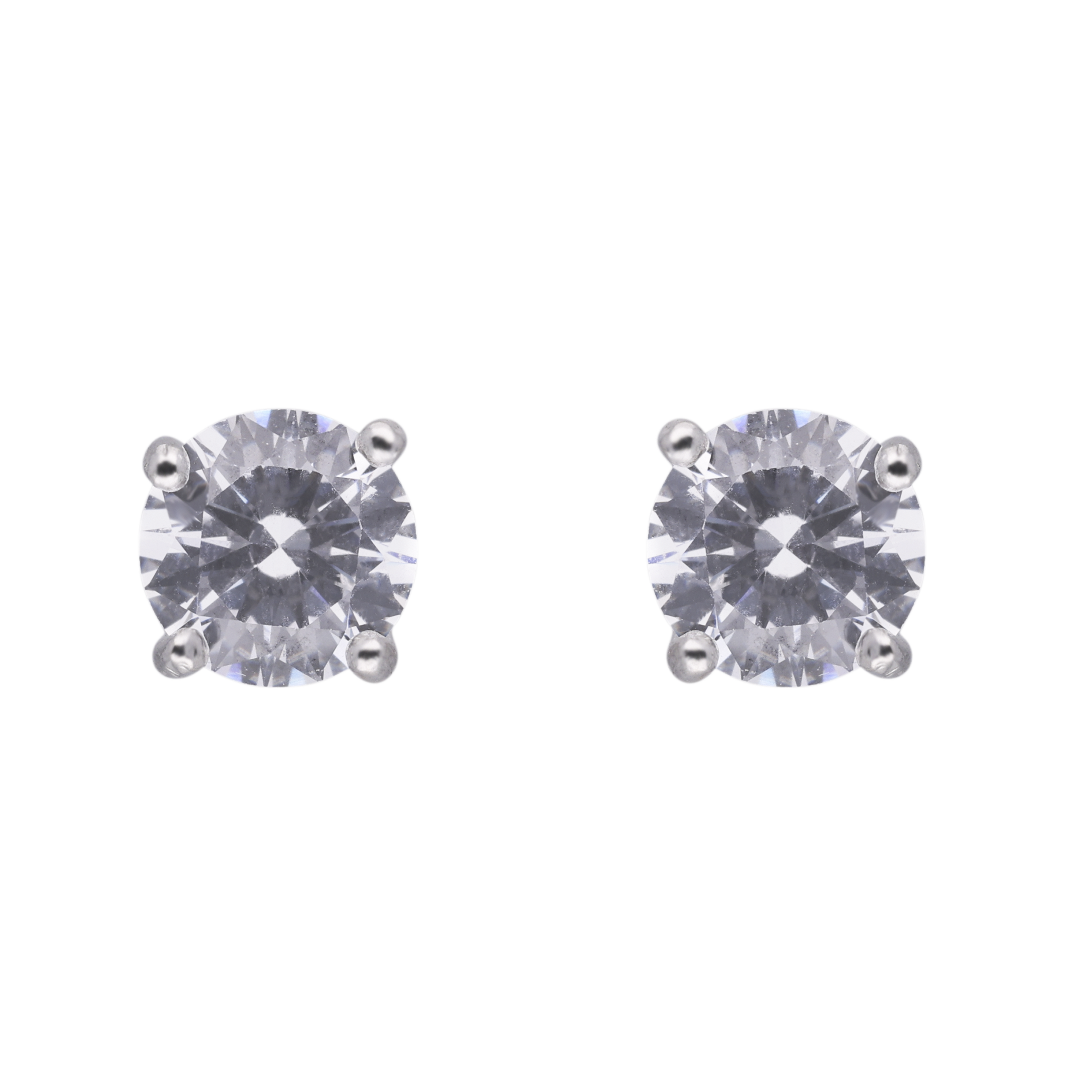 Silver Solitaire Zircon Ear Studs | SKU : 0003448359, 0021005077