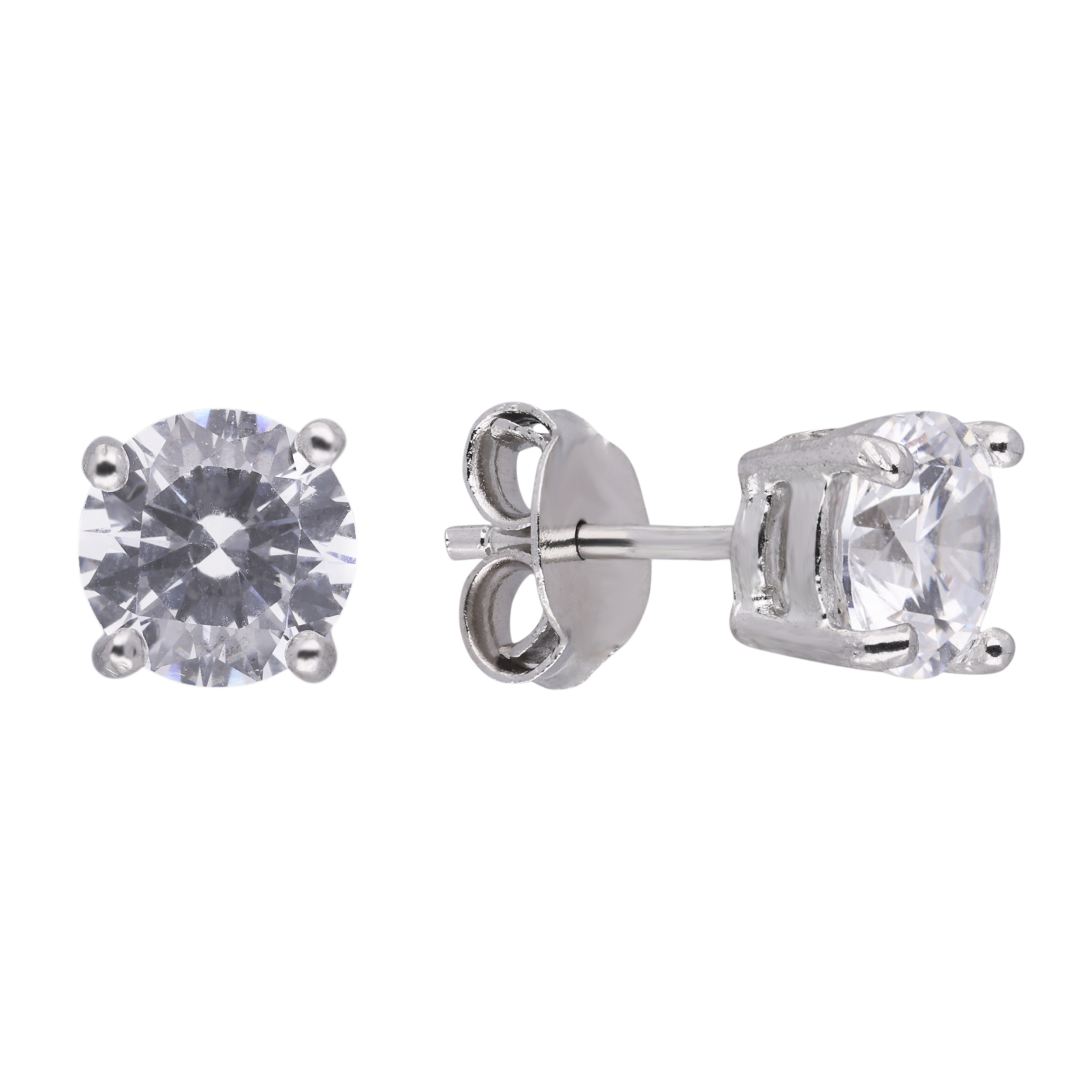 Silver Solitaire Zircon Ear Studs | SKU : 0003448359, 0021005077