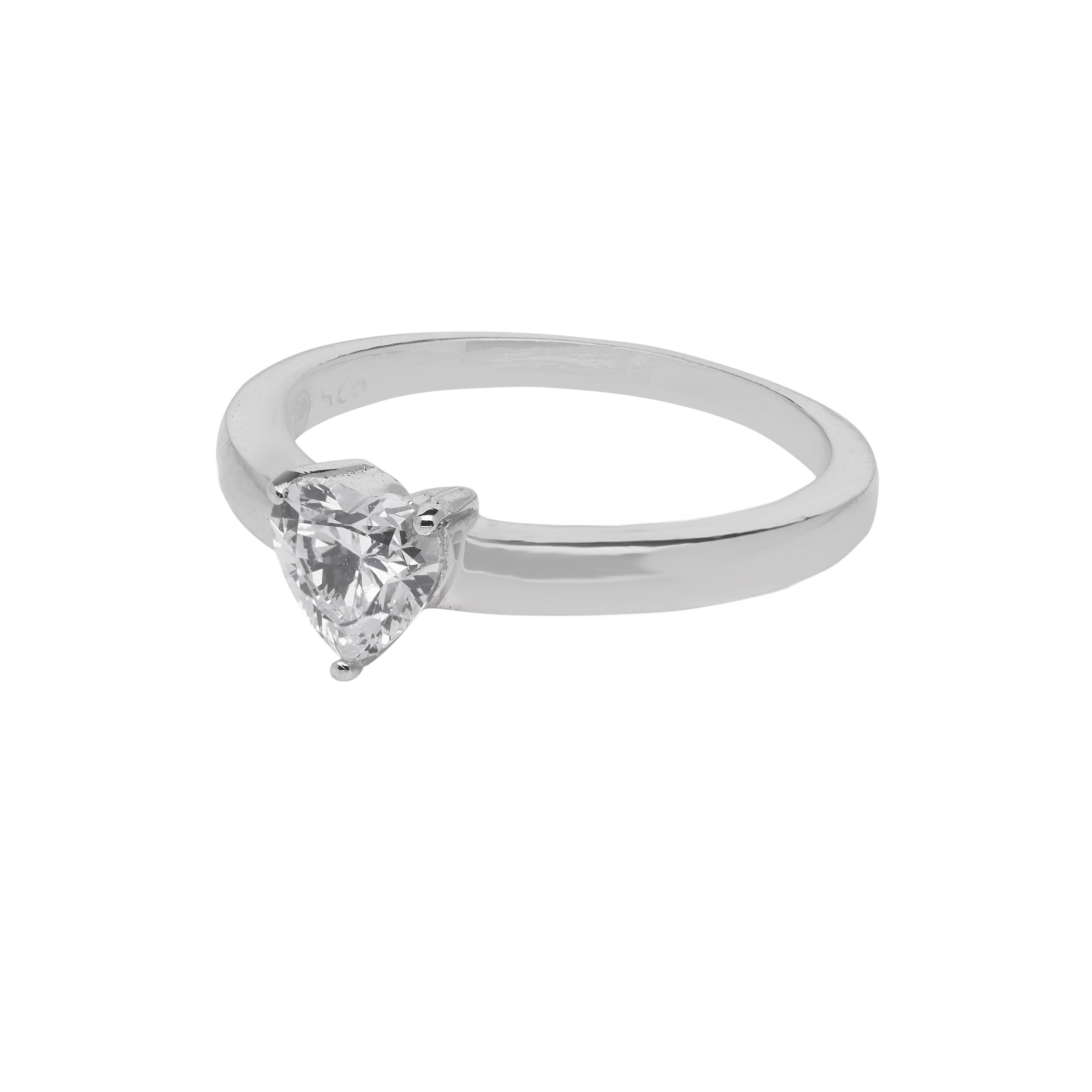 Heart Solitaire Zircon Silver Ring | SKU : 0003448632