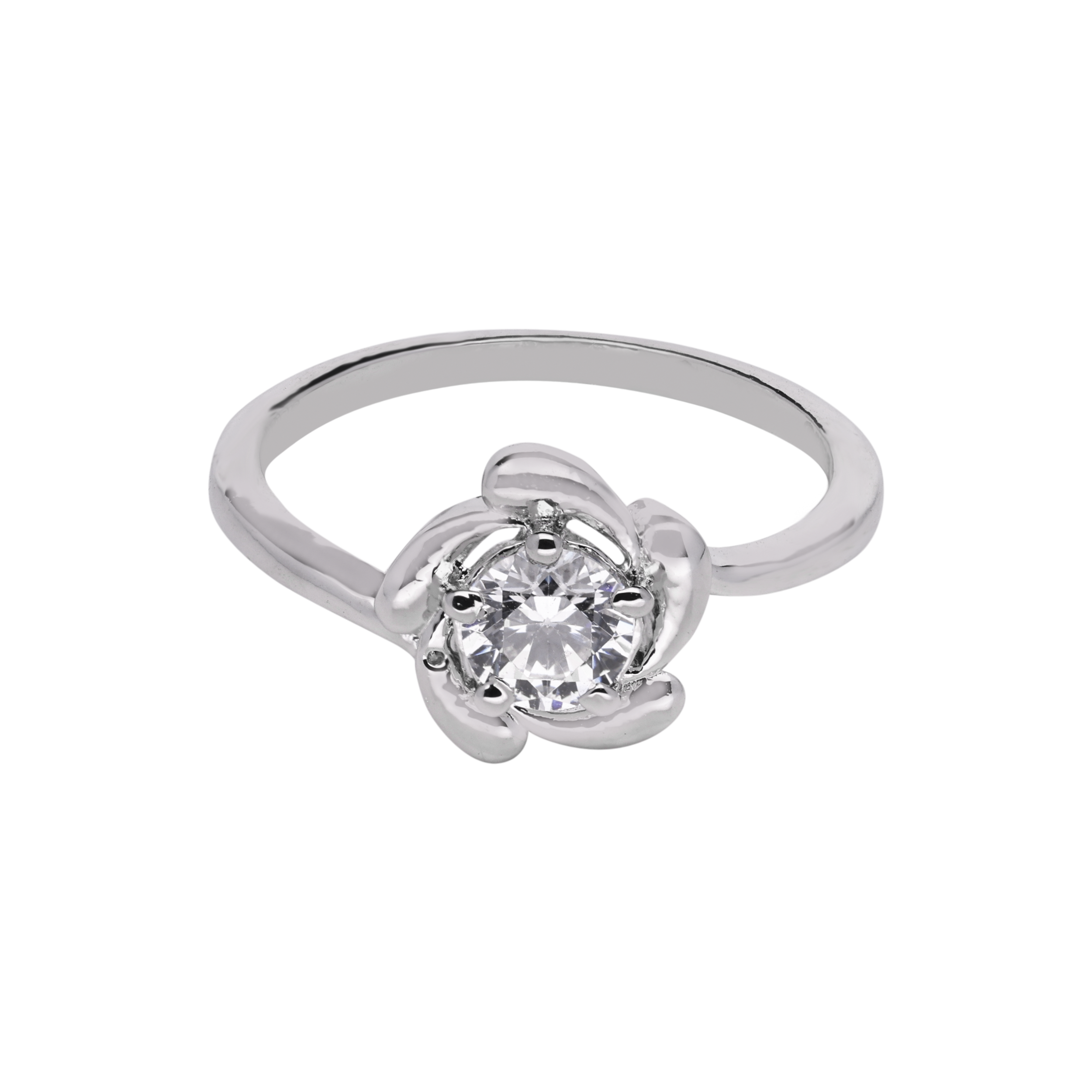 Floral Single Stone Zircon Ring | SKU : 0003448663