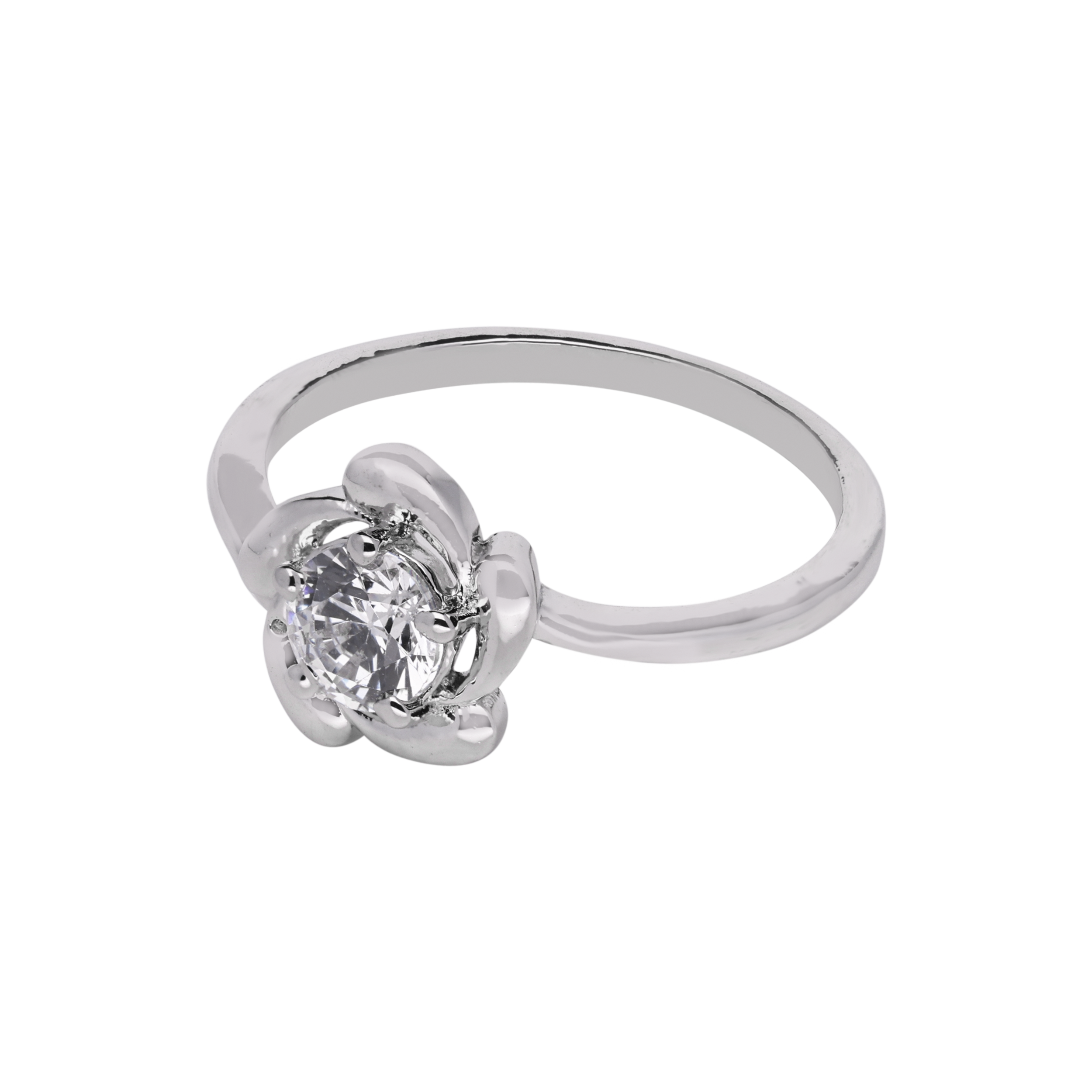 Floral Single Stone Zircon Ring | SKU : 0003448663