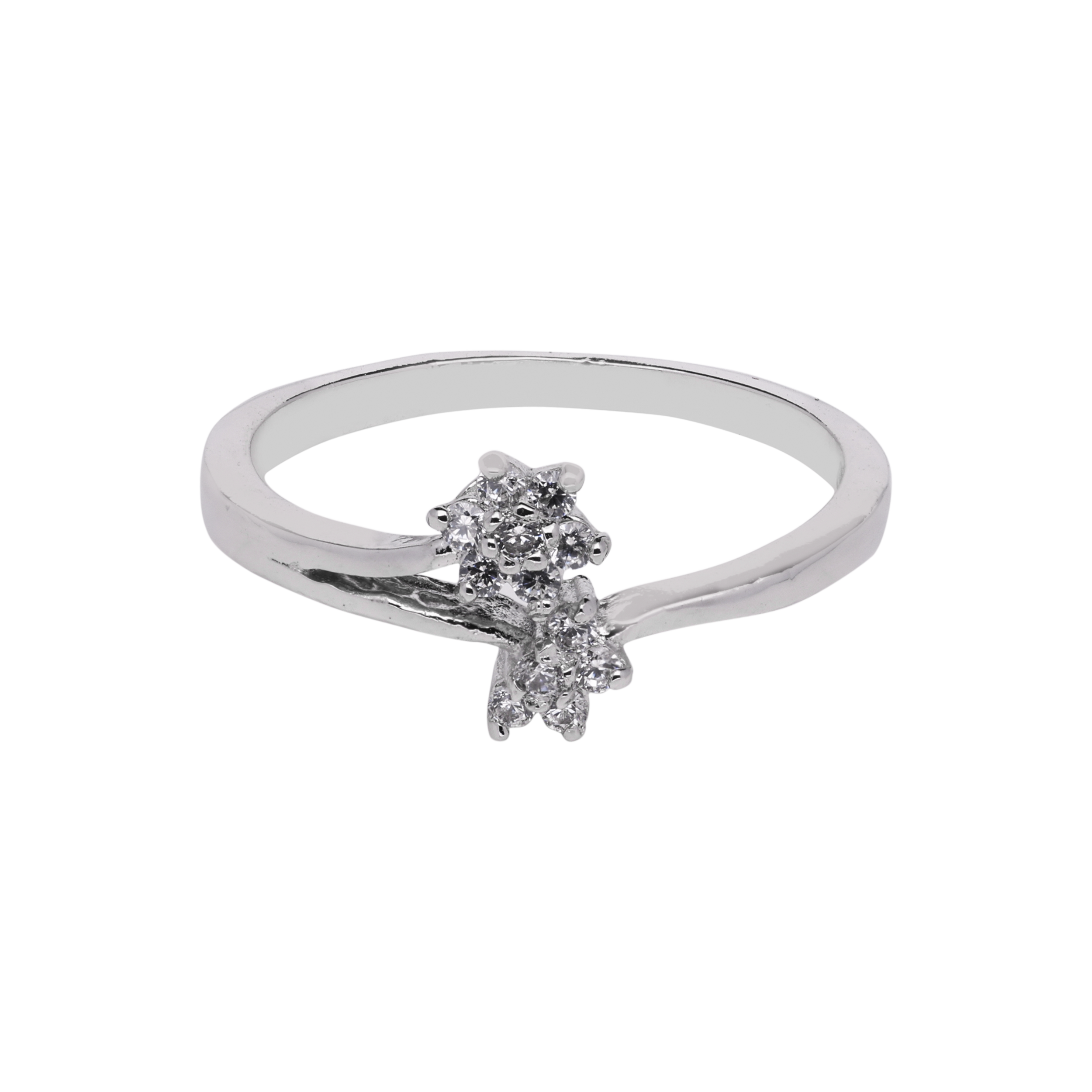 Floral Cross Band Zircon Ring | SKU : 0003448670