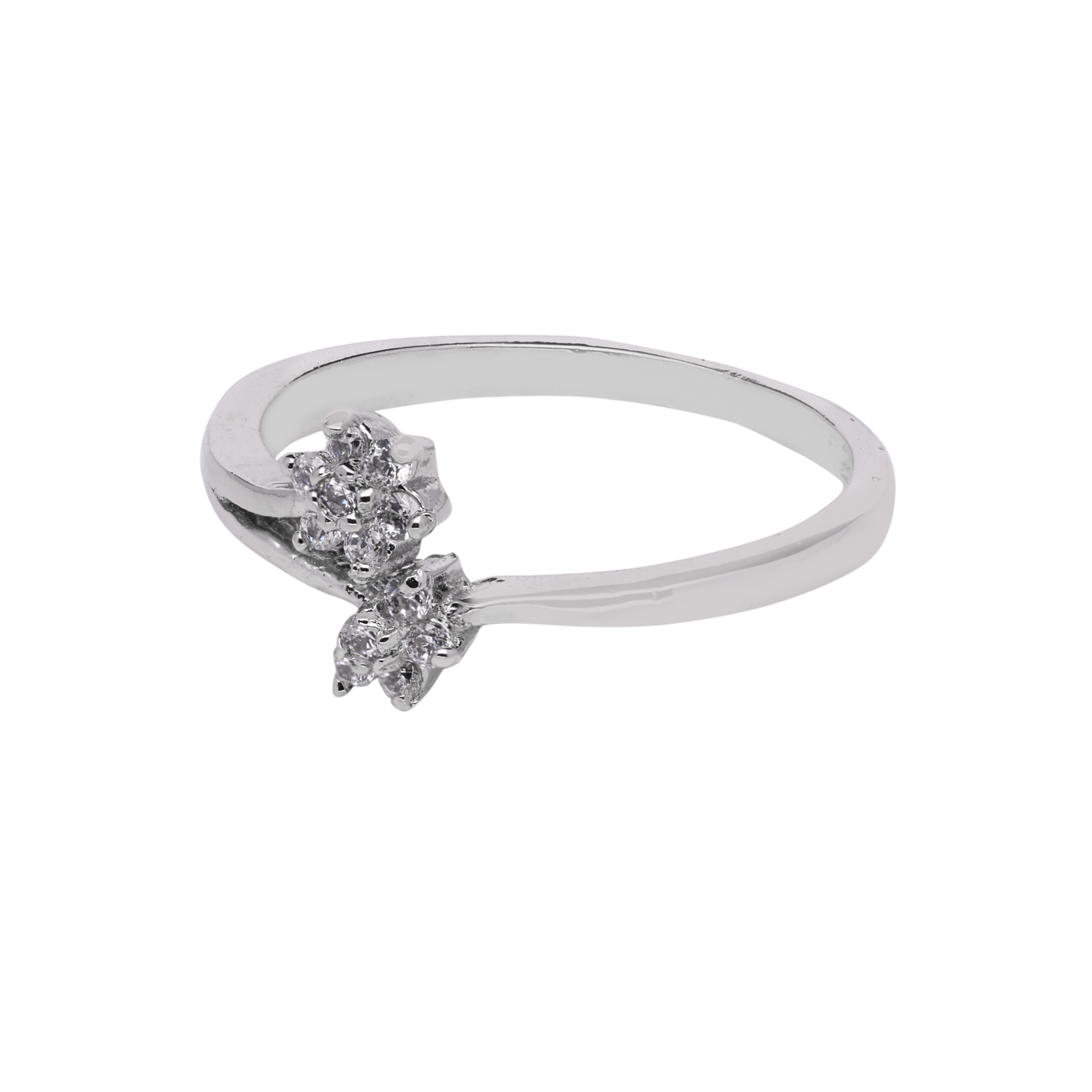 Floral Cross Band Zircon Ring | SKU : 0003448670