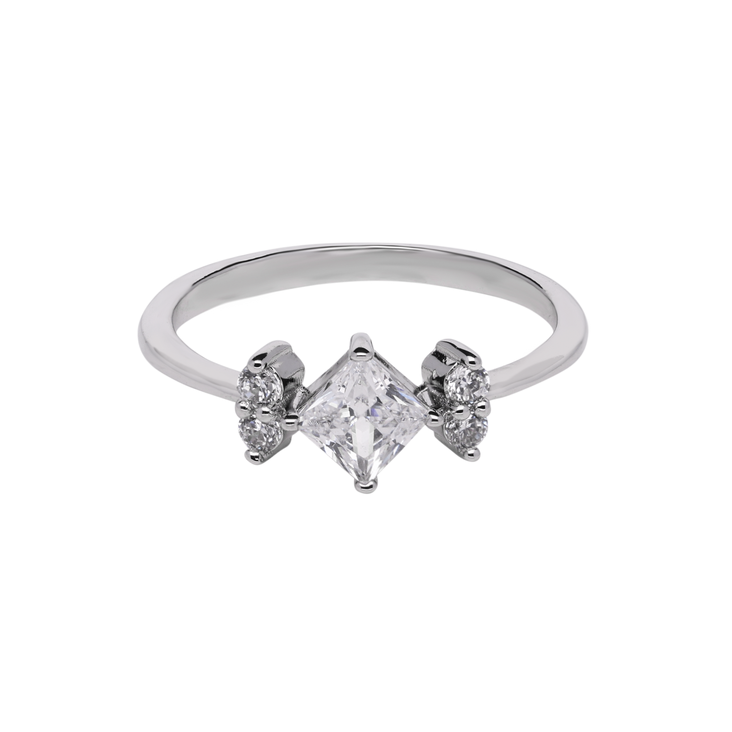 Princess Cut Zircon Silver Ring | SKU : 0003448687