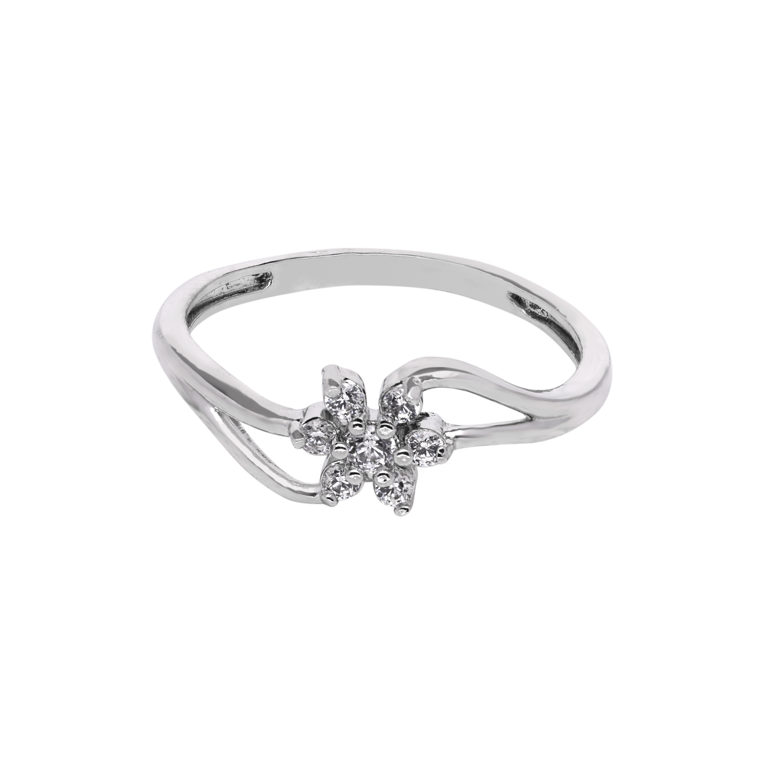 Floral Zircon Silver Ring | SKU : 0003448700