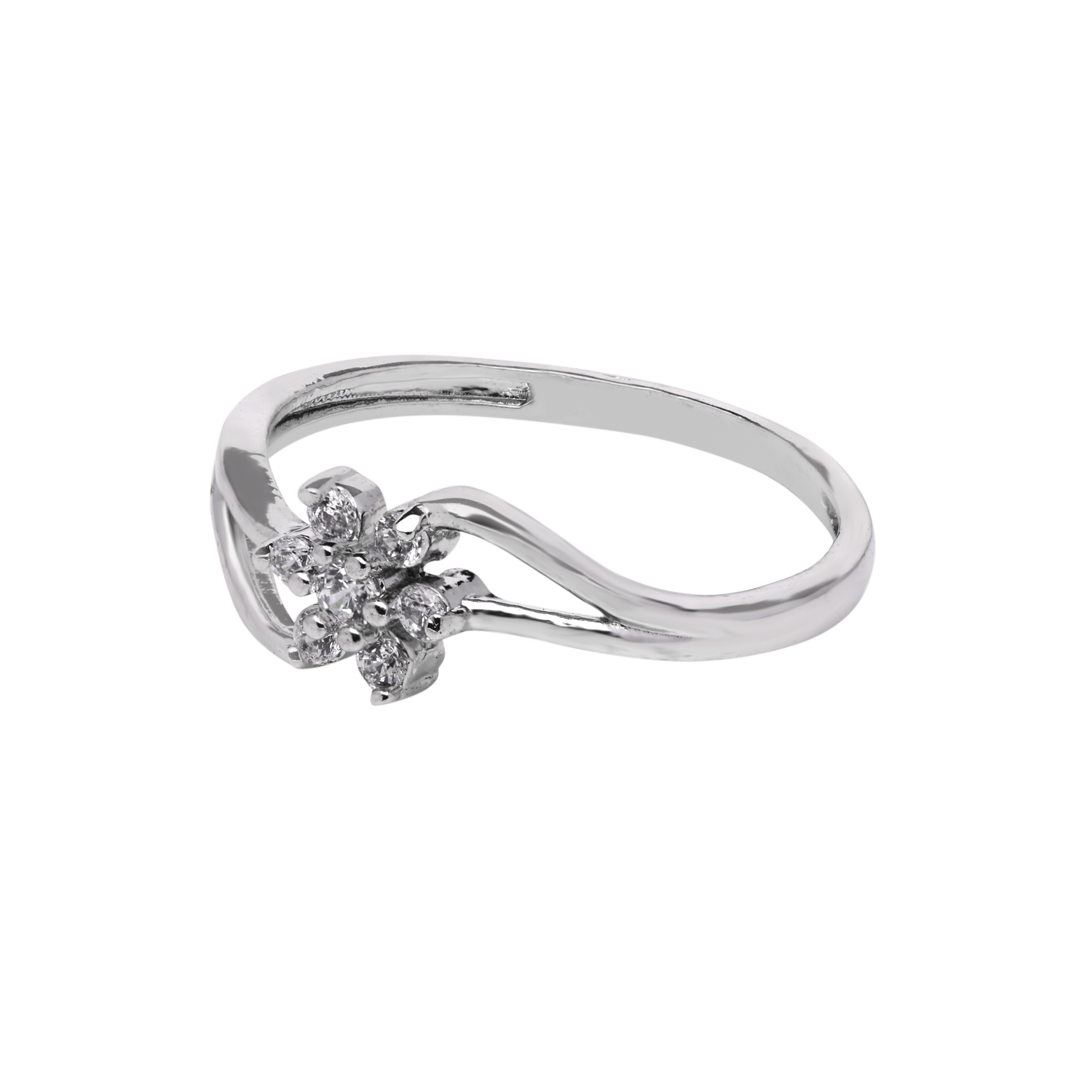 Floral Zircon Silver Ring | SKU : 0003448700