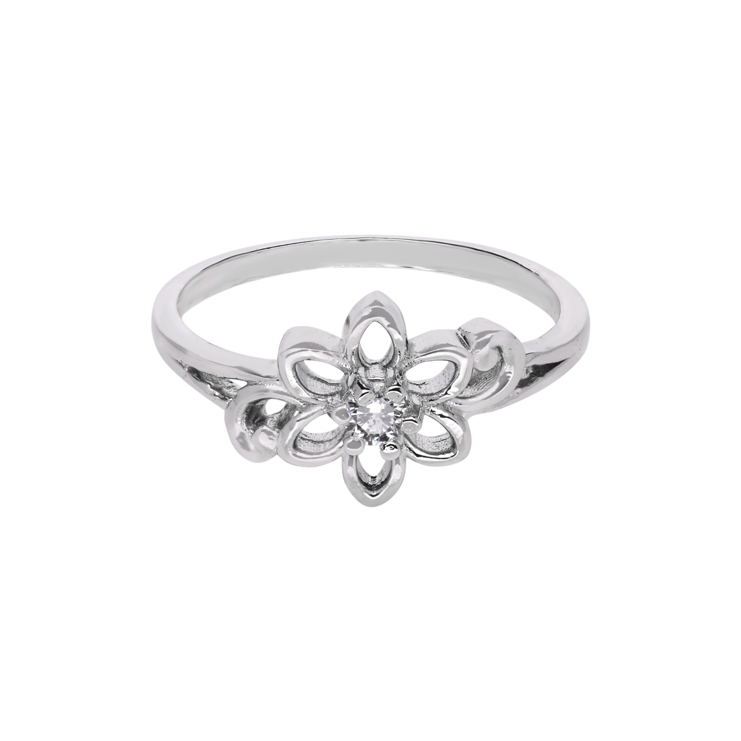 Radiant Petal Zircon Silver Ring | SKU : 0003448724