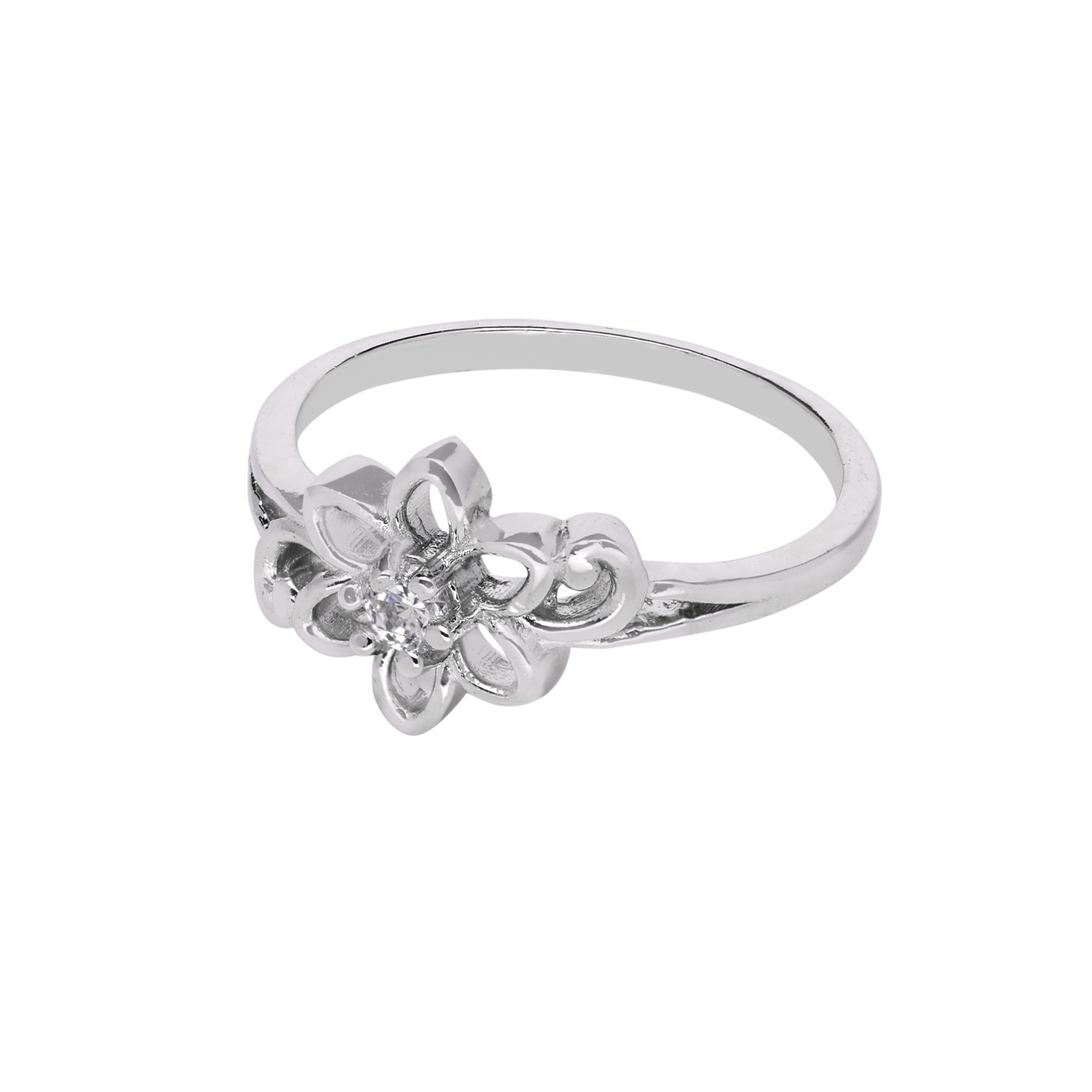 Radiant Petal Zircon Silver Ring | SKU : 0003448724