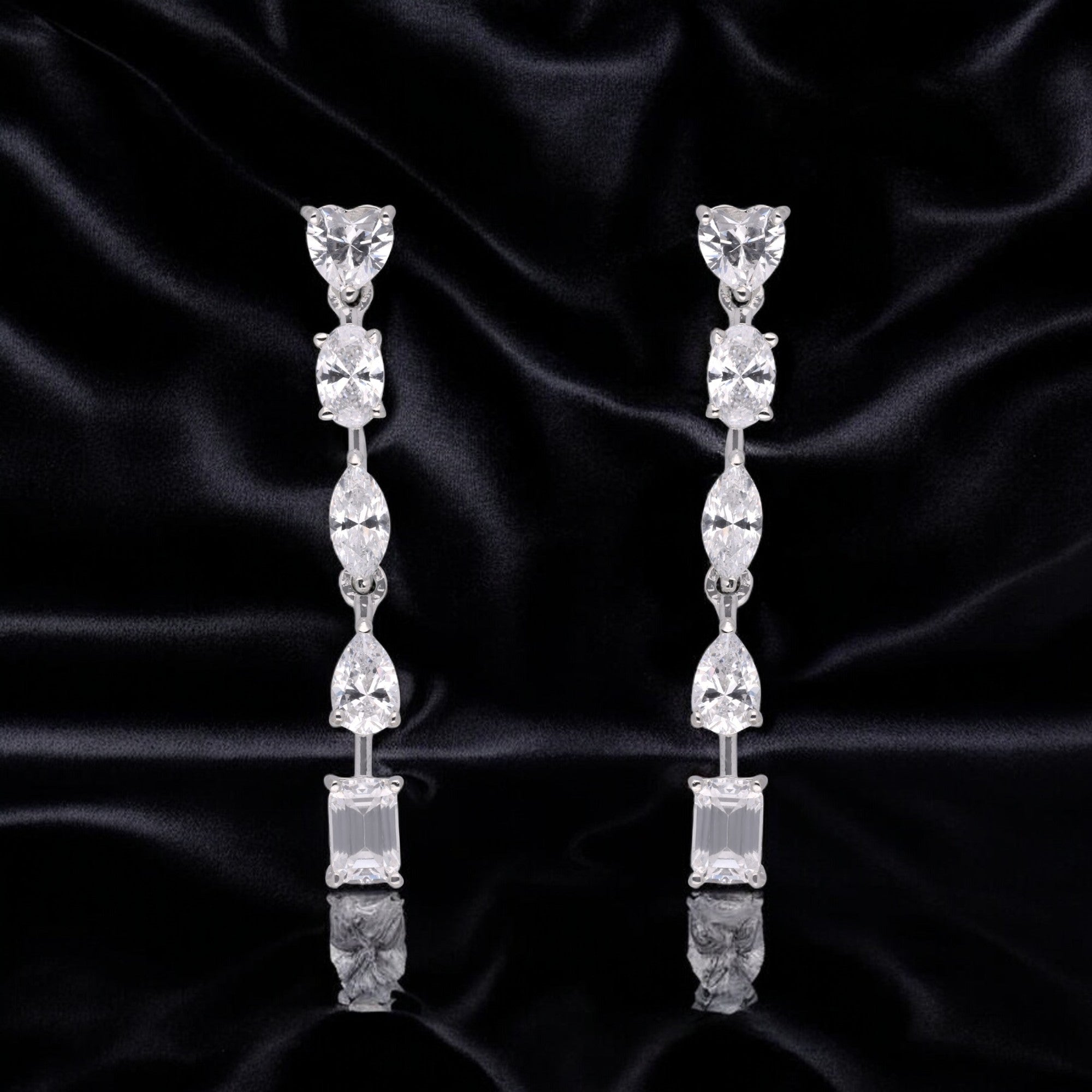 Sterling Silver Linear Drop Earrings| SKU : 0003534984, 0021326844, 0021326851