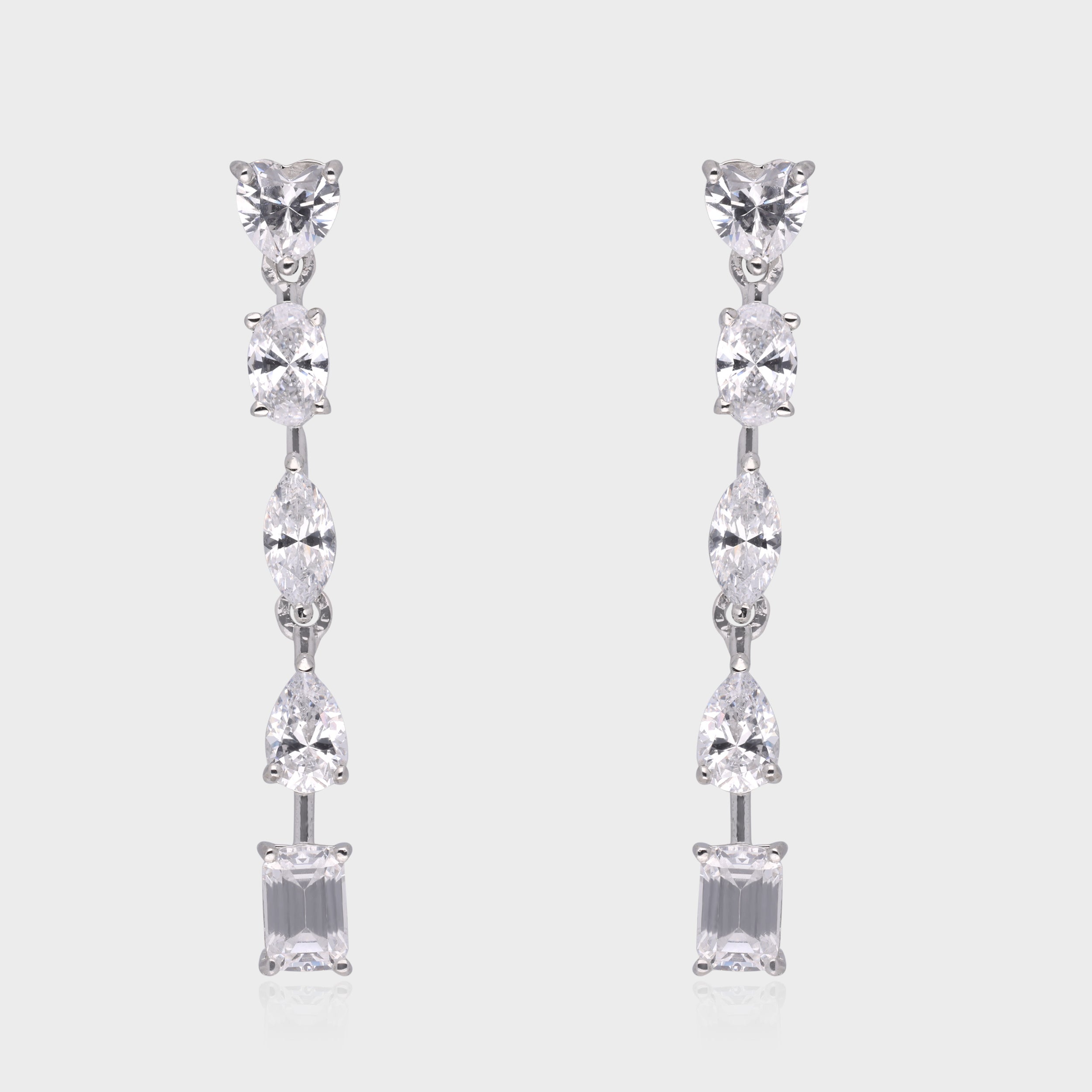 Sterling Silver Linear Drop Earrings| SKU : 0003534984, 0021326844, 0021326851