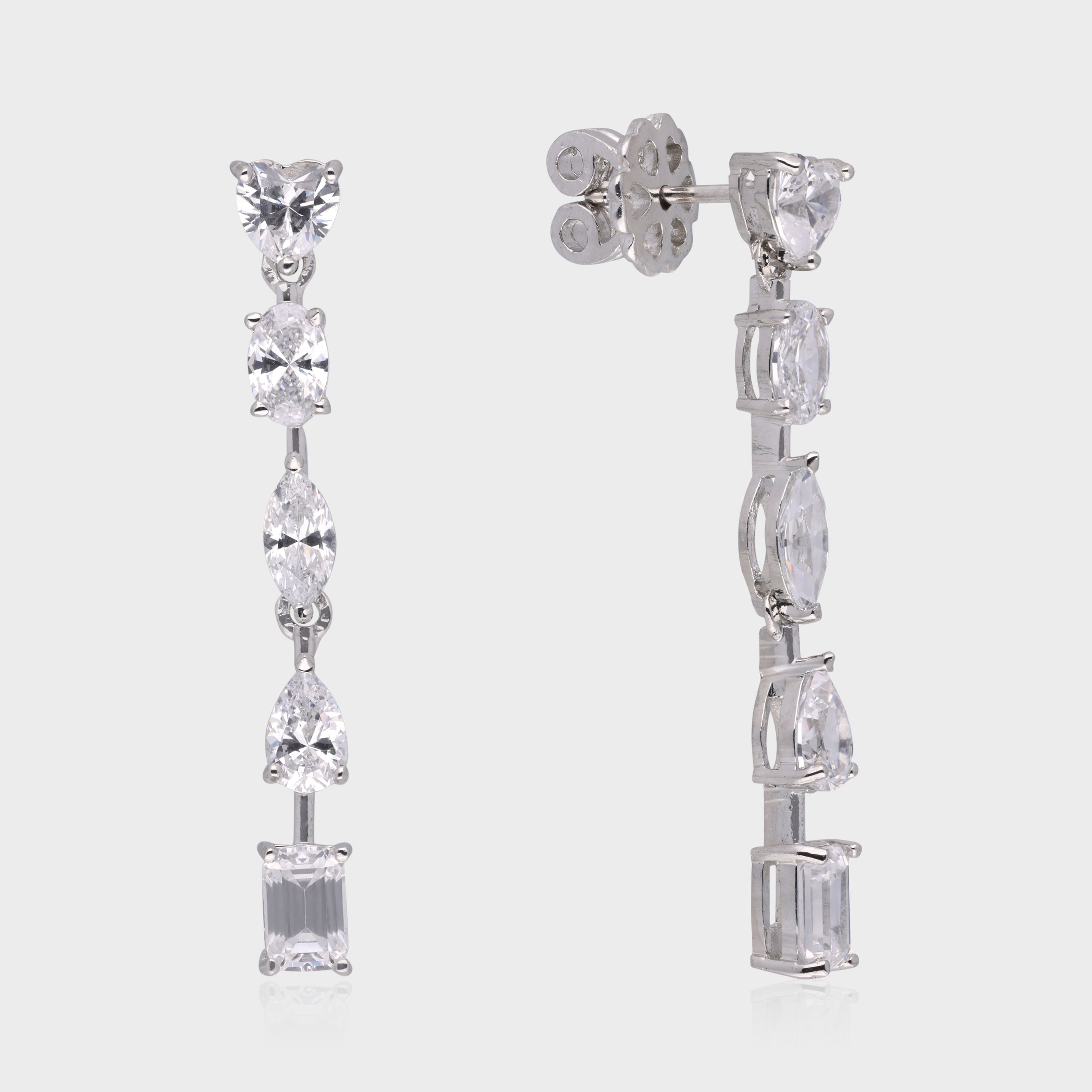 Sterling Silver Linear Drop Earrings| SKU : 0003534984, 0021326844, 0021326851