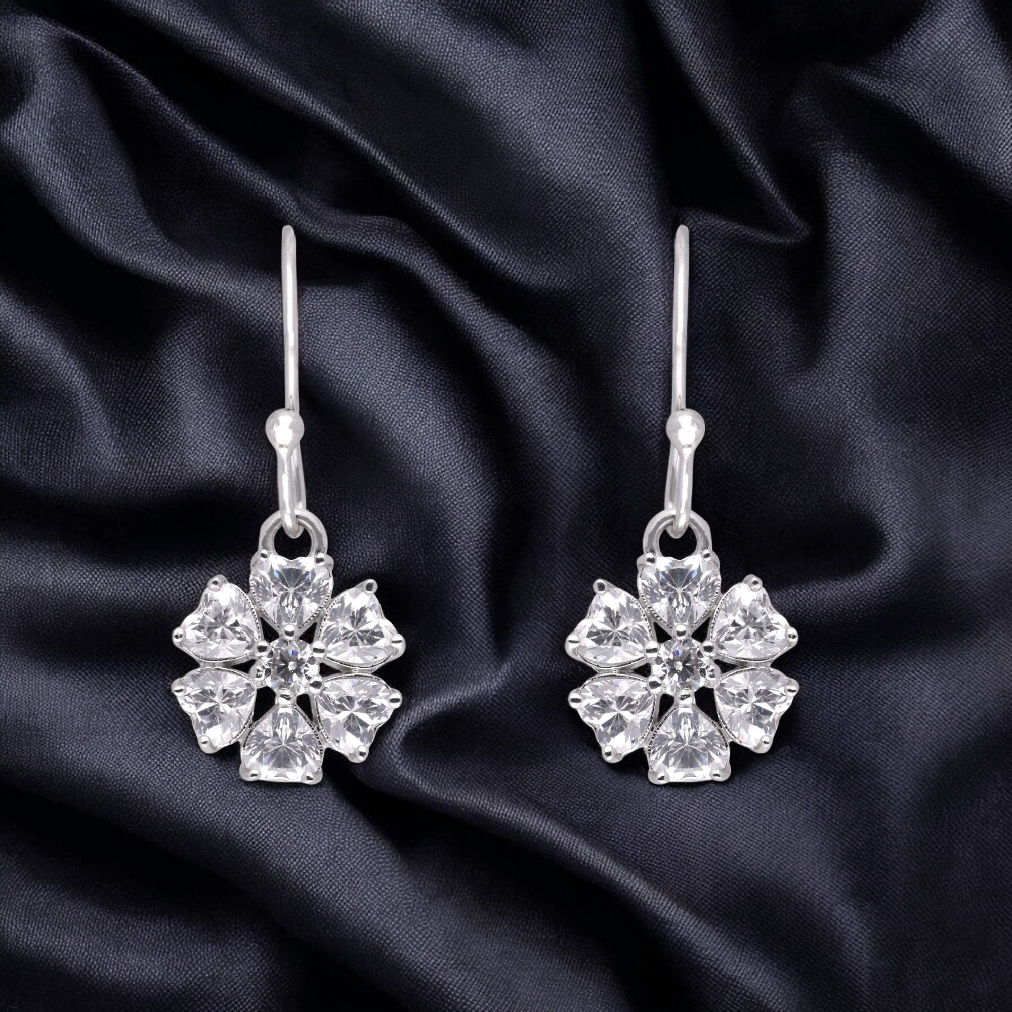 Floral Sparkle Silver Earrings | SKU : 0003535028, 0021326936, 0021326943, 0021326677, 0021326660