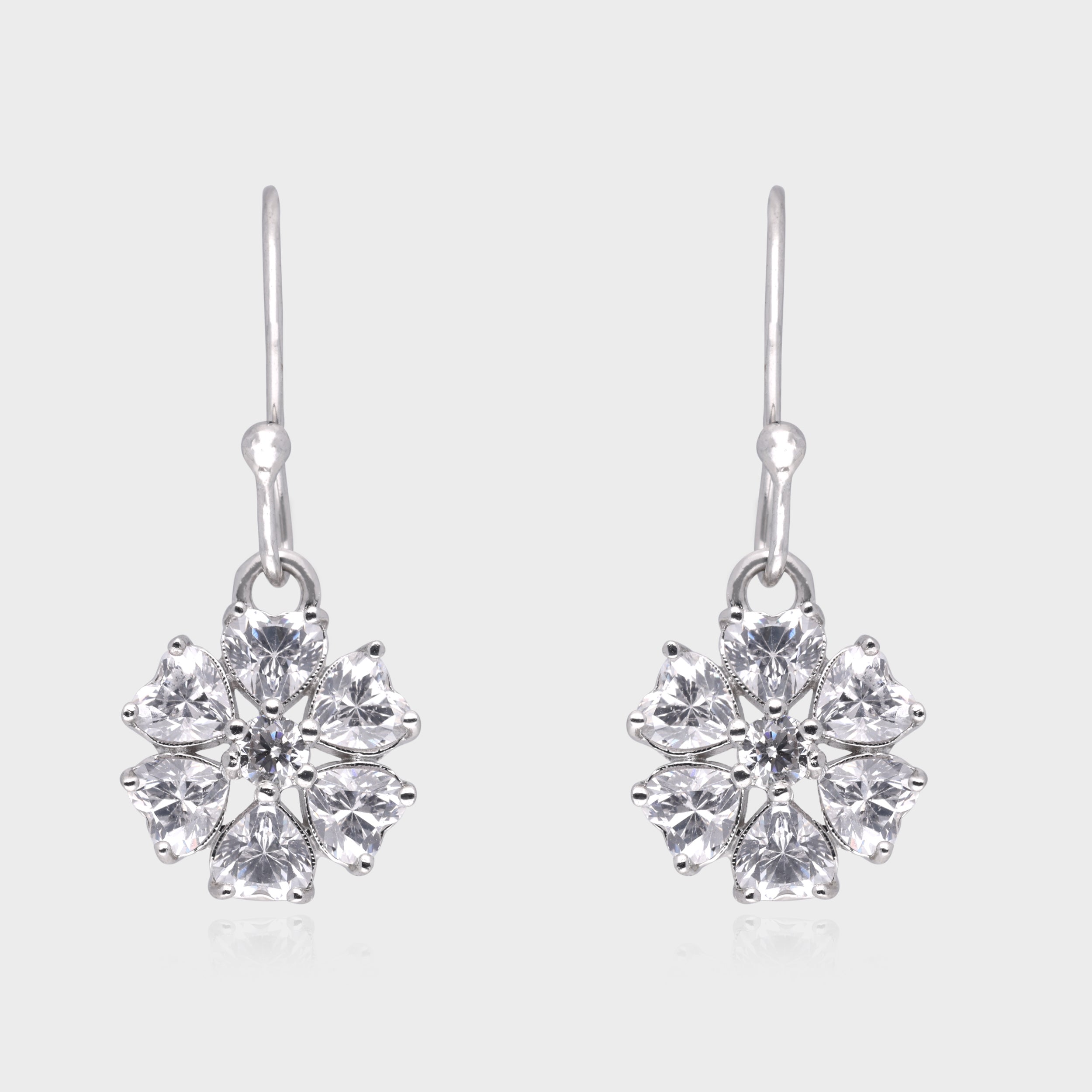 Floral Sparkle Silver Earrings | SKU : 0003535028, 0021326936, 0021326943, 0021326677, 0021326660