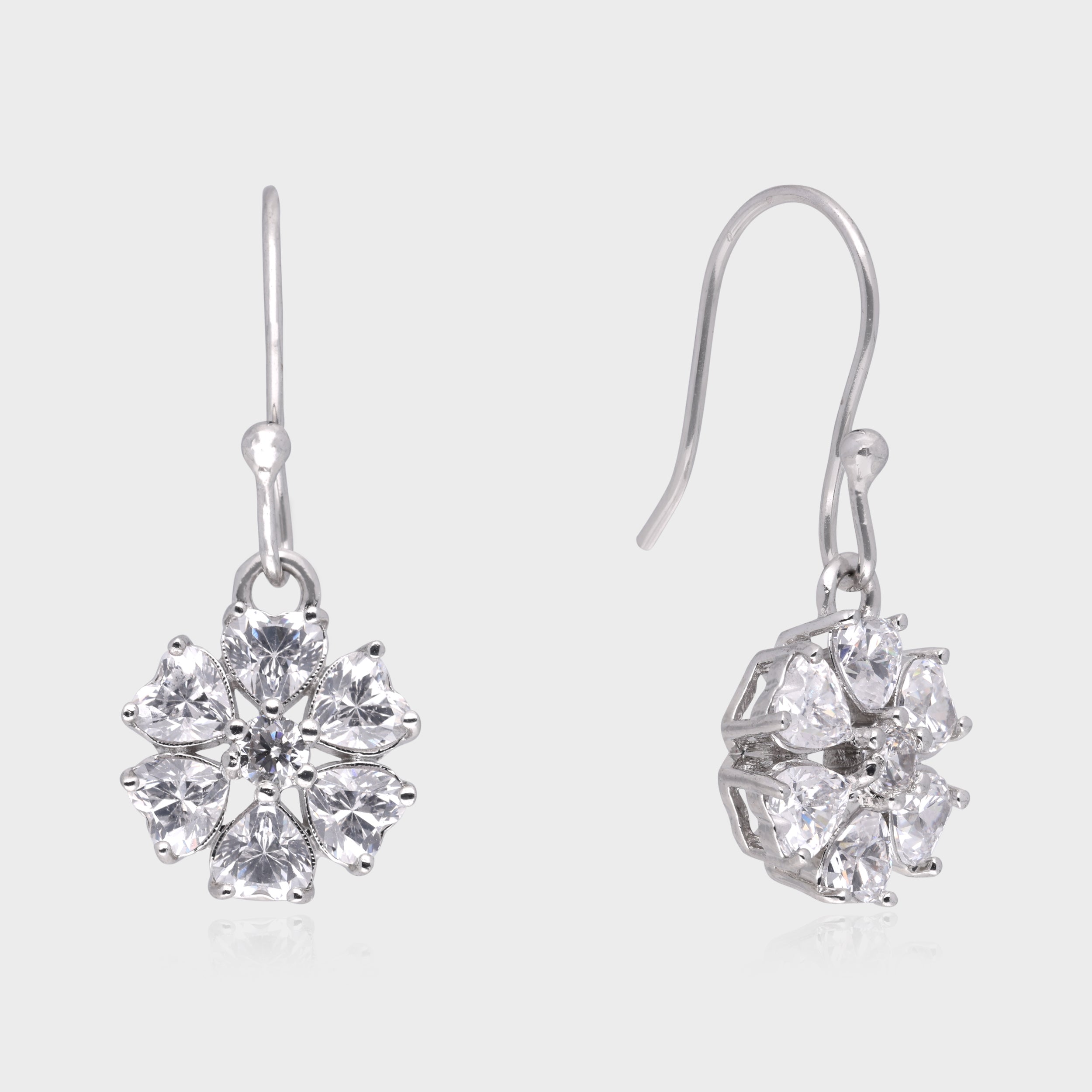 Floral Sparkle Silver Earrings | SKU : 0003535028, 0021326936, 0021326943, 0021326677, 0021326660