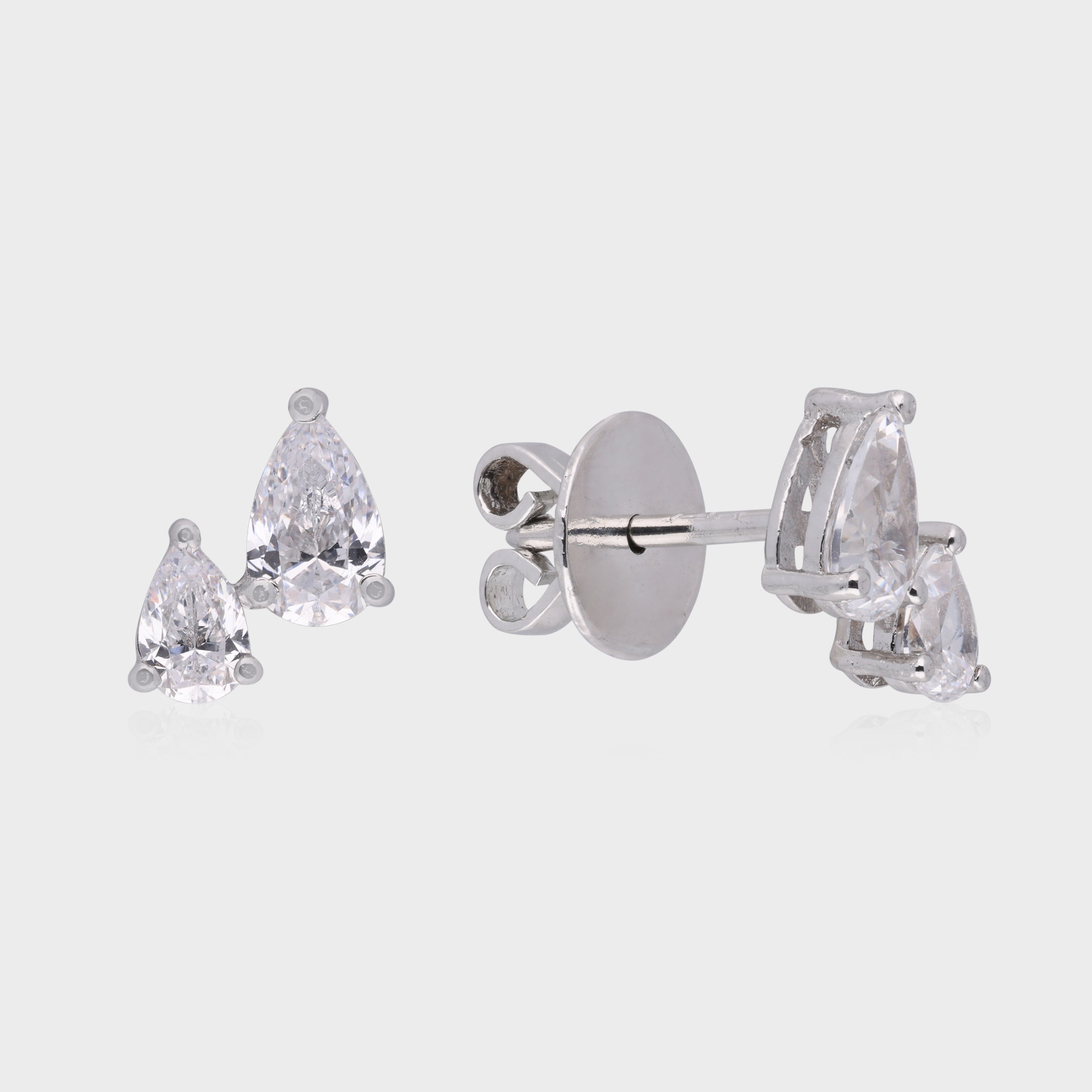 Celestia Twin Pear Stud Earrings – A Timeless Duo of Brilliance | SKU : 0003535288, 0021327438, 0021327445