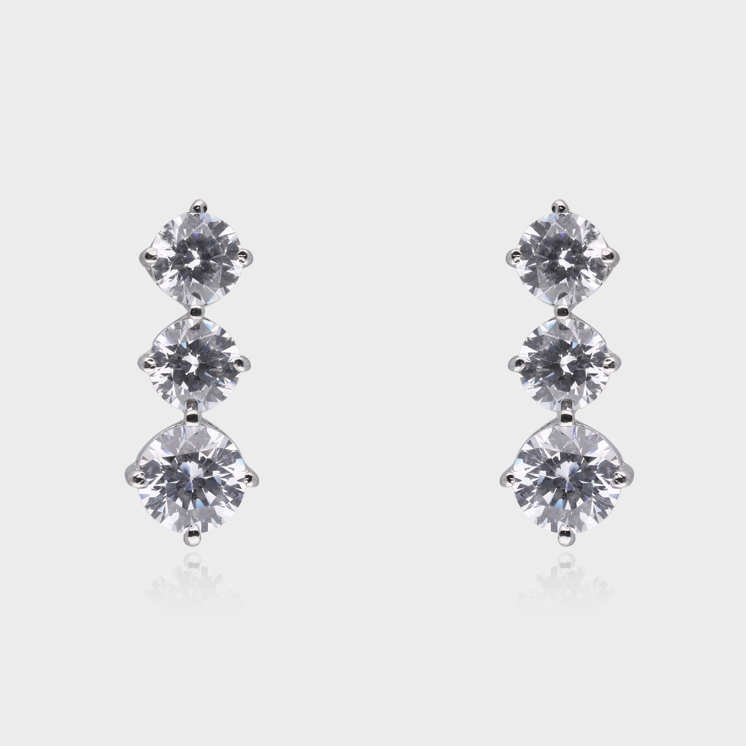 Eterna Triple Round Drop Earrings – A Timeless Cascade of Brilliance | SKU : 0003535325, 0021327568, 0021327551