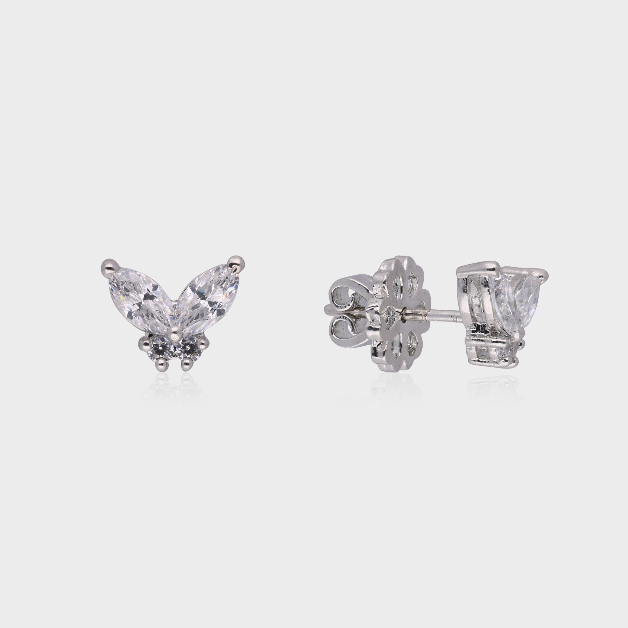 Radiance Butterfly Marquise Stud Earrings – A Whisper of Elegance | SKU : 0003535332, 0021327575