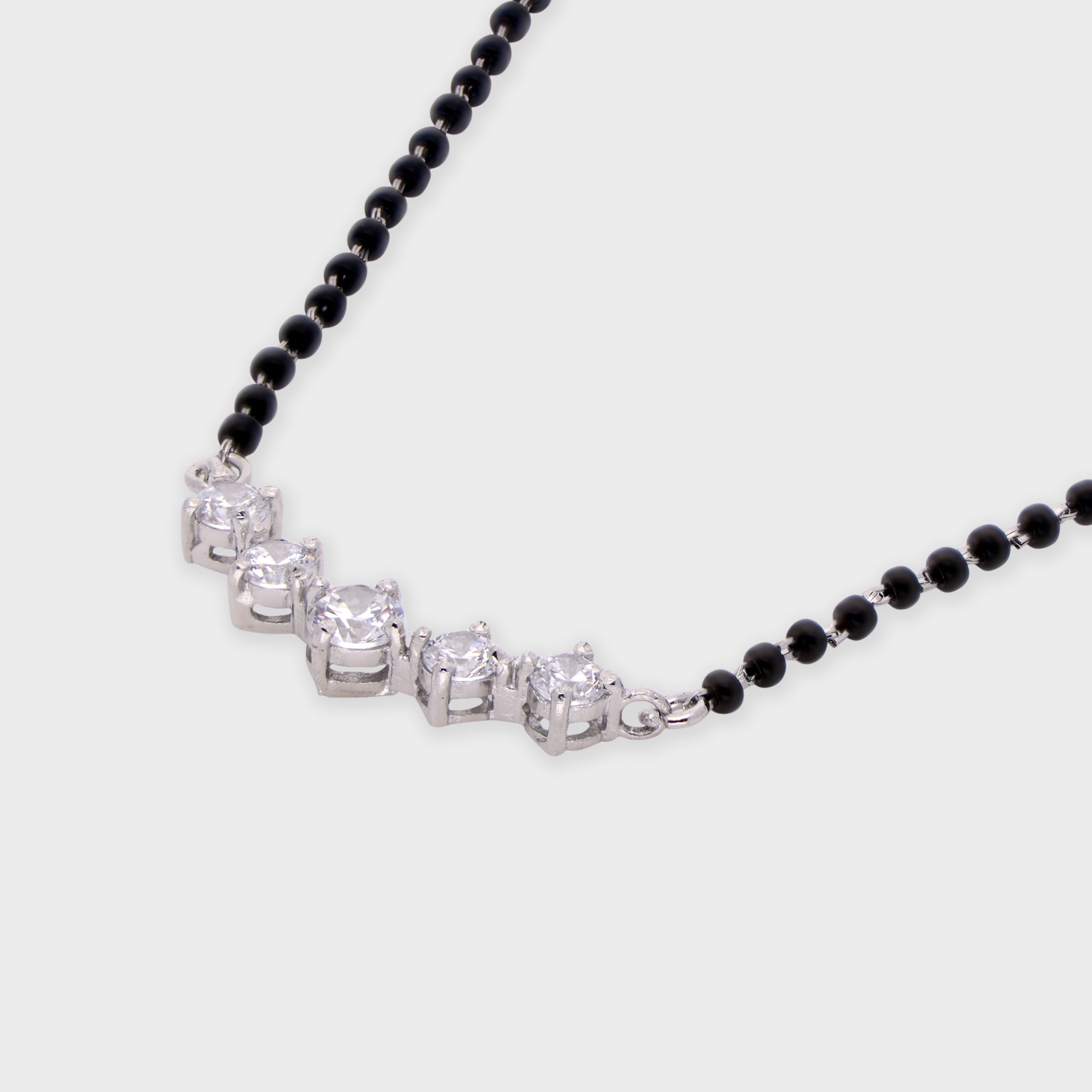 Delicate 925 Sterling Silver Mangalsutra with Cubic Zirconia Accents | SKU : 0003535530