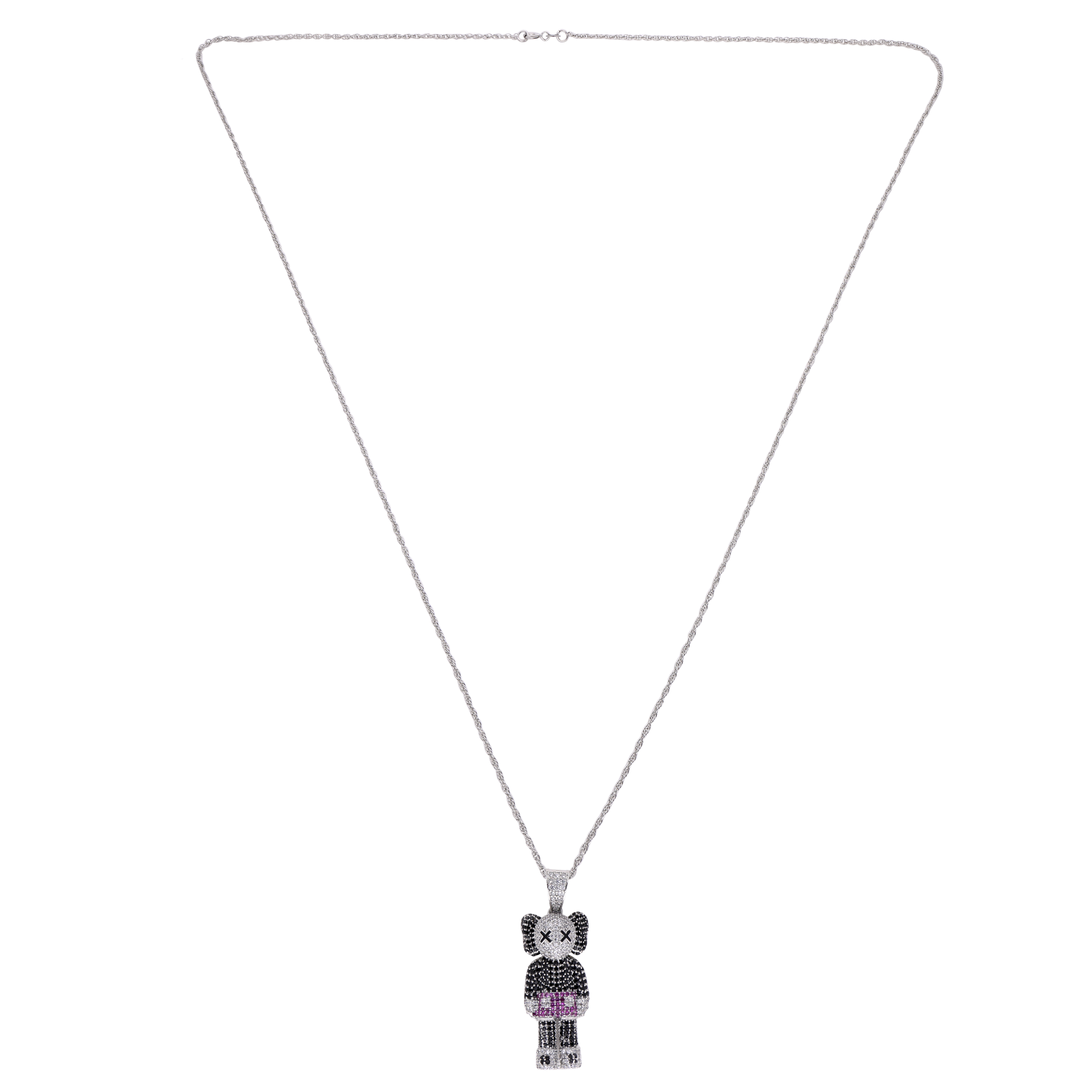 Sterling Silver Playful Teddy Pendant Necklace | SKU : 0021341816, 0003566558