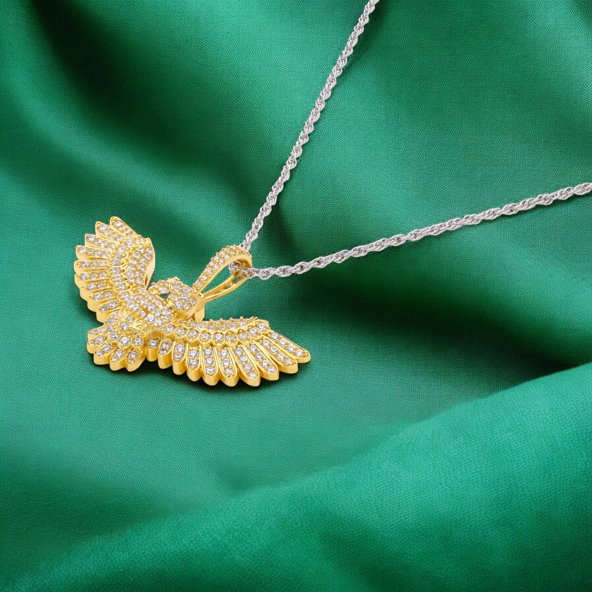 Sterling Silver Majestic Eagle Pendant Necklace | SKU : 0003566596, 0021341809