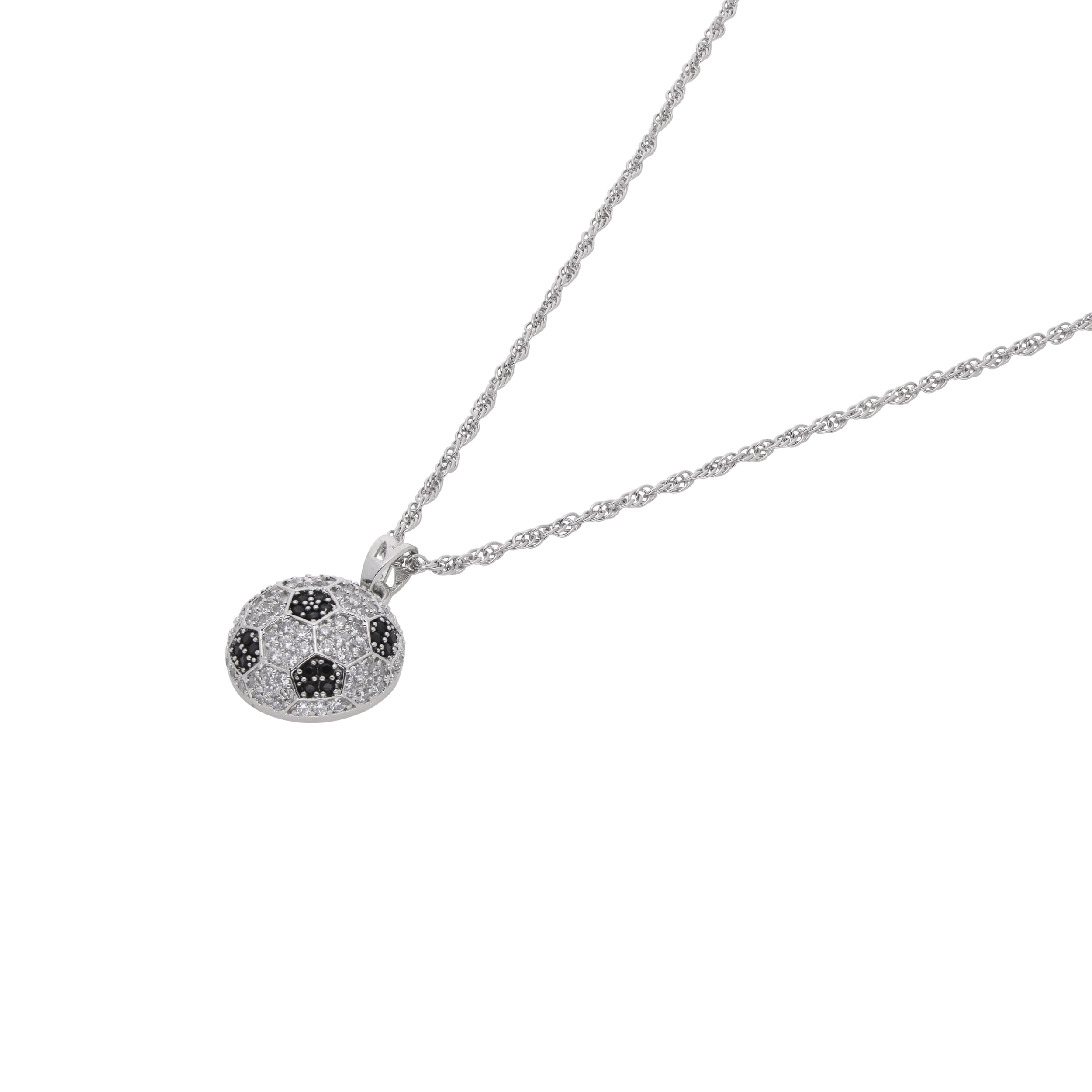 Sterling Silver Football Pendant Necklace – Sporty Elegance for Game Lovers | SKU : 0003566619, 0021341779